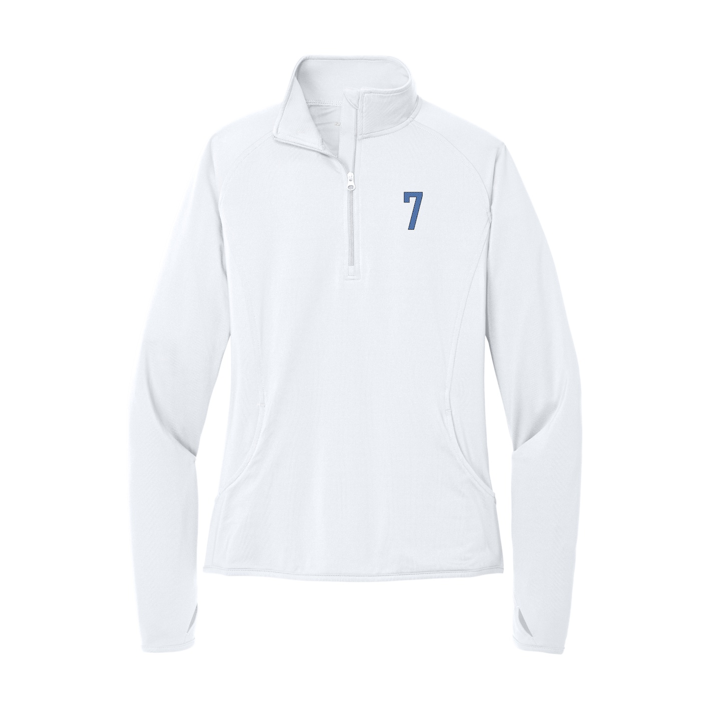 Women's Q-Zip Pullover — Front Shirsy in White