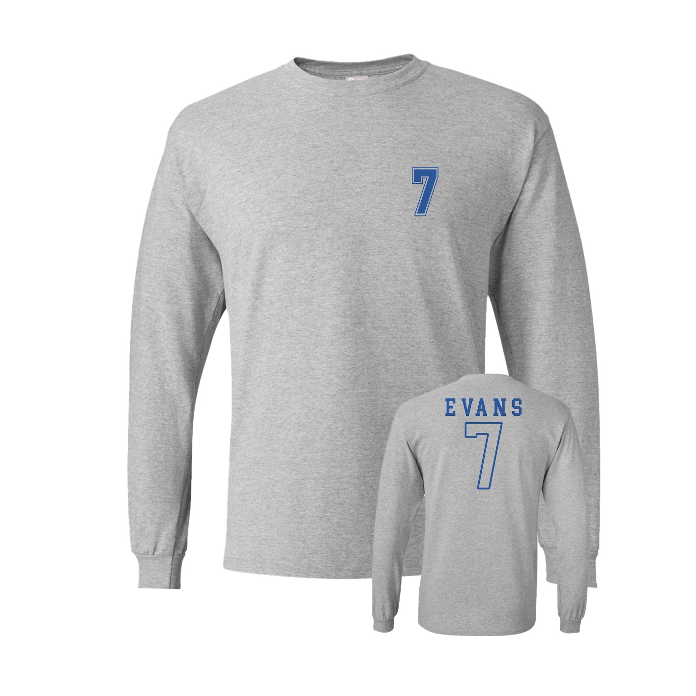 Long Sleeve Tee — Chest Back in Grey