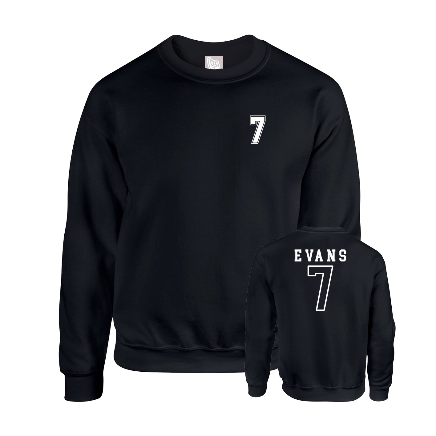 Fleece Crew — Chest Back in Black