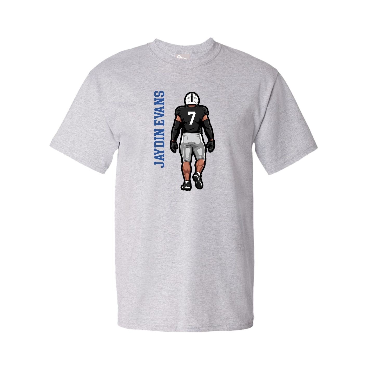 Youth Tee — Name Vertical in Grey