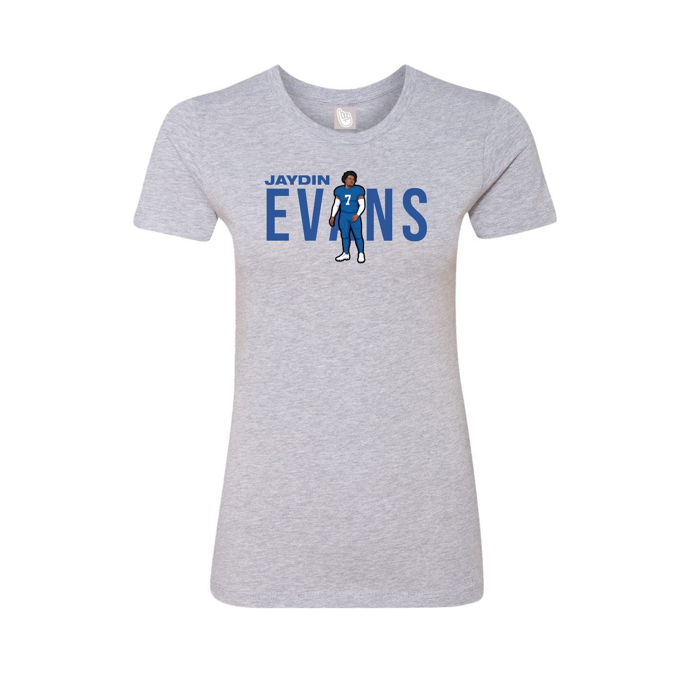 Fitted Women's Tee — Player Name in Grey