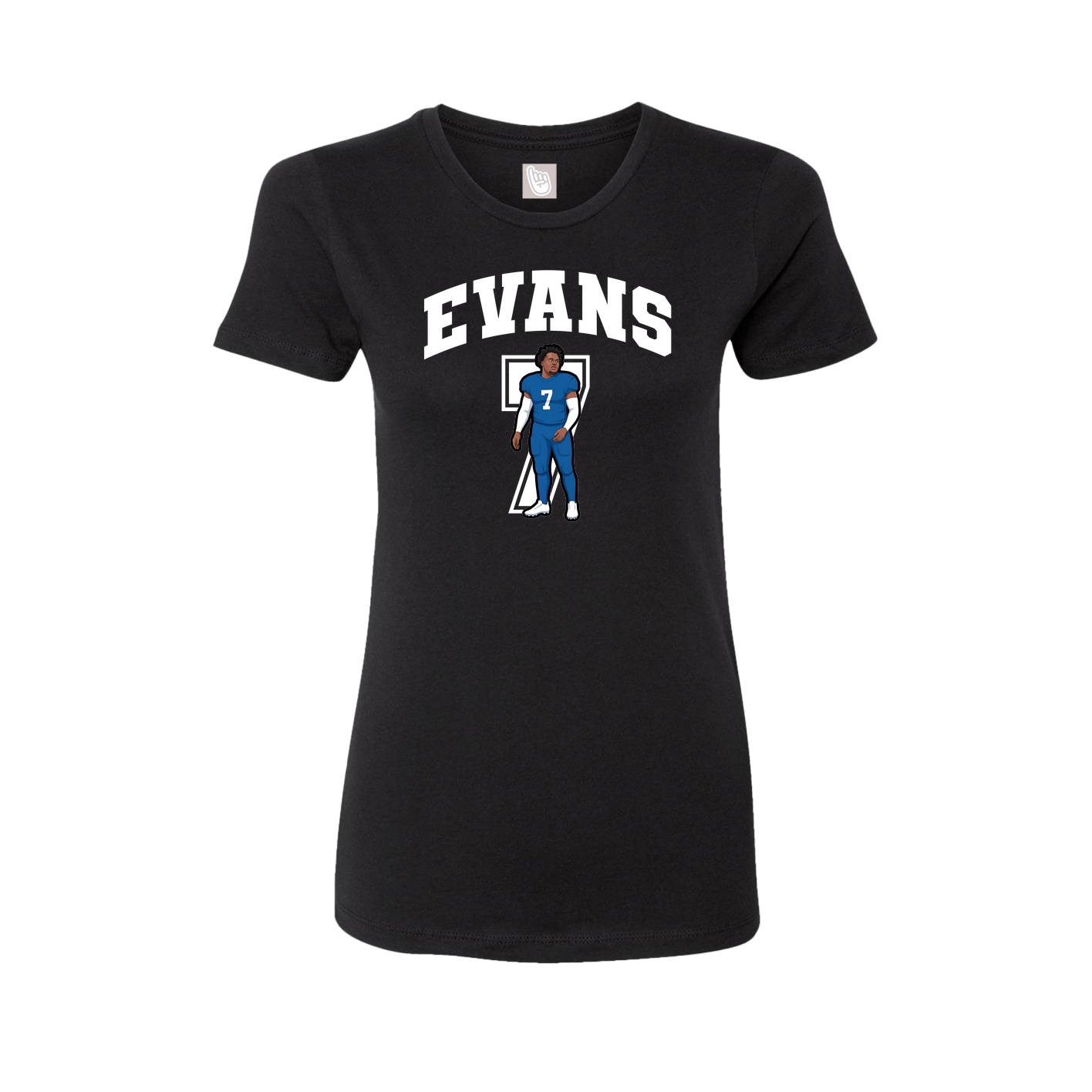Fitted Women's Tee — Number in Black