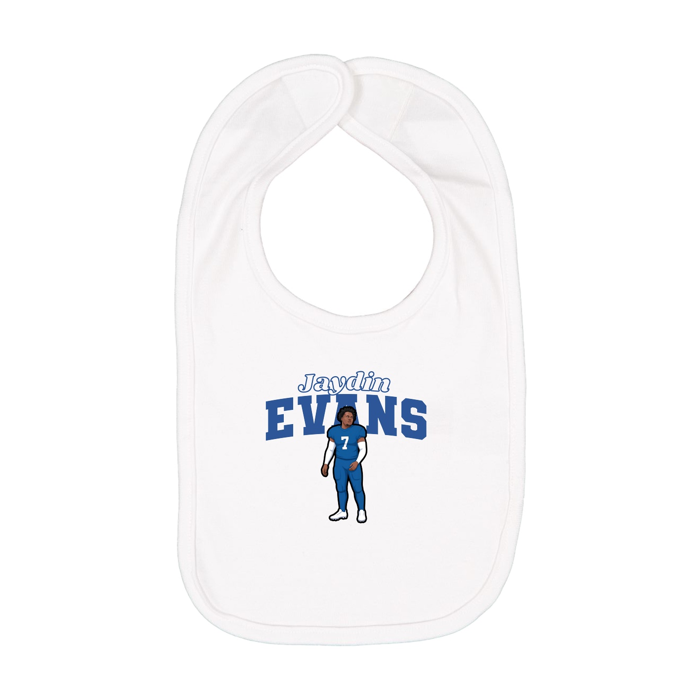 Infant Bib — Name Arch in White