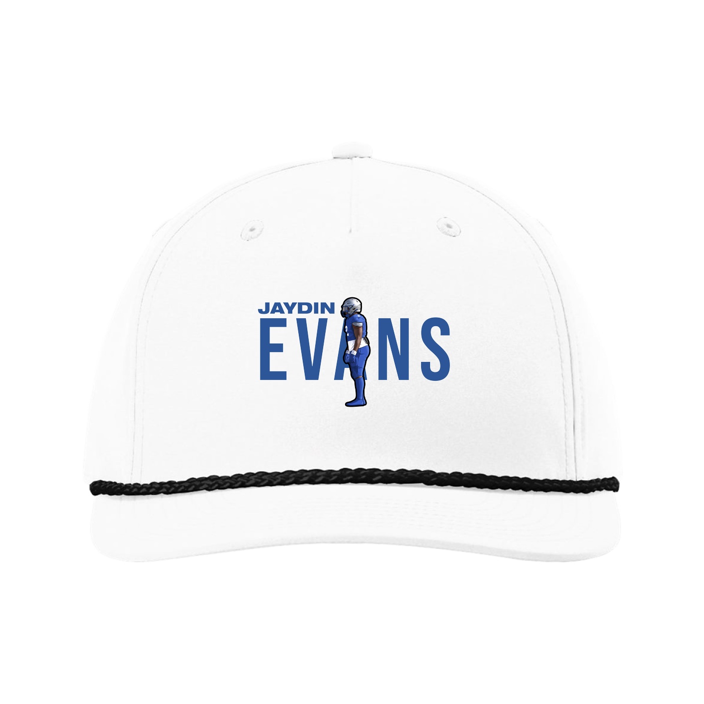 Five-Panel Classic Rope Cap — Player Name in White