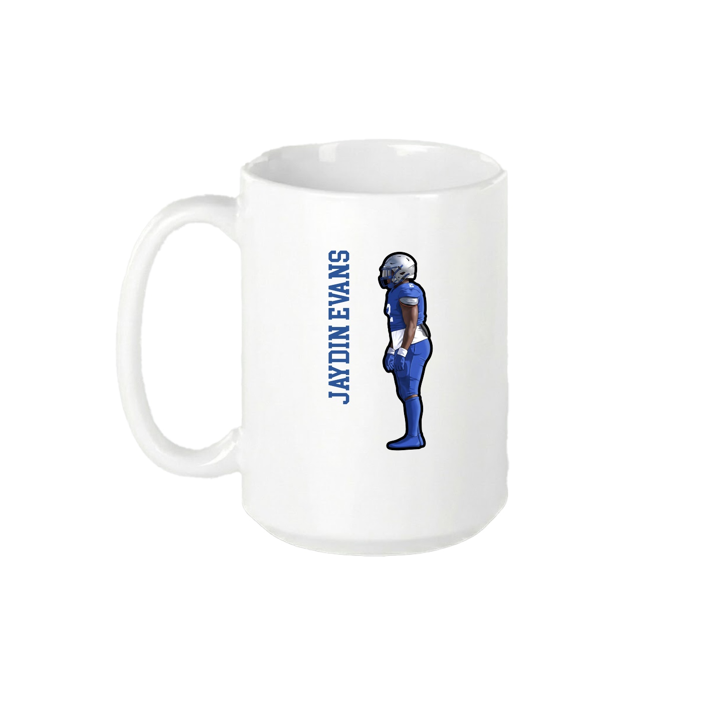 15oz Coffee Mug — Name Vertical in White