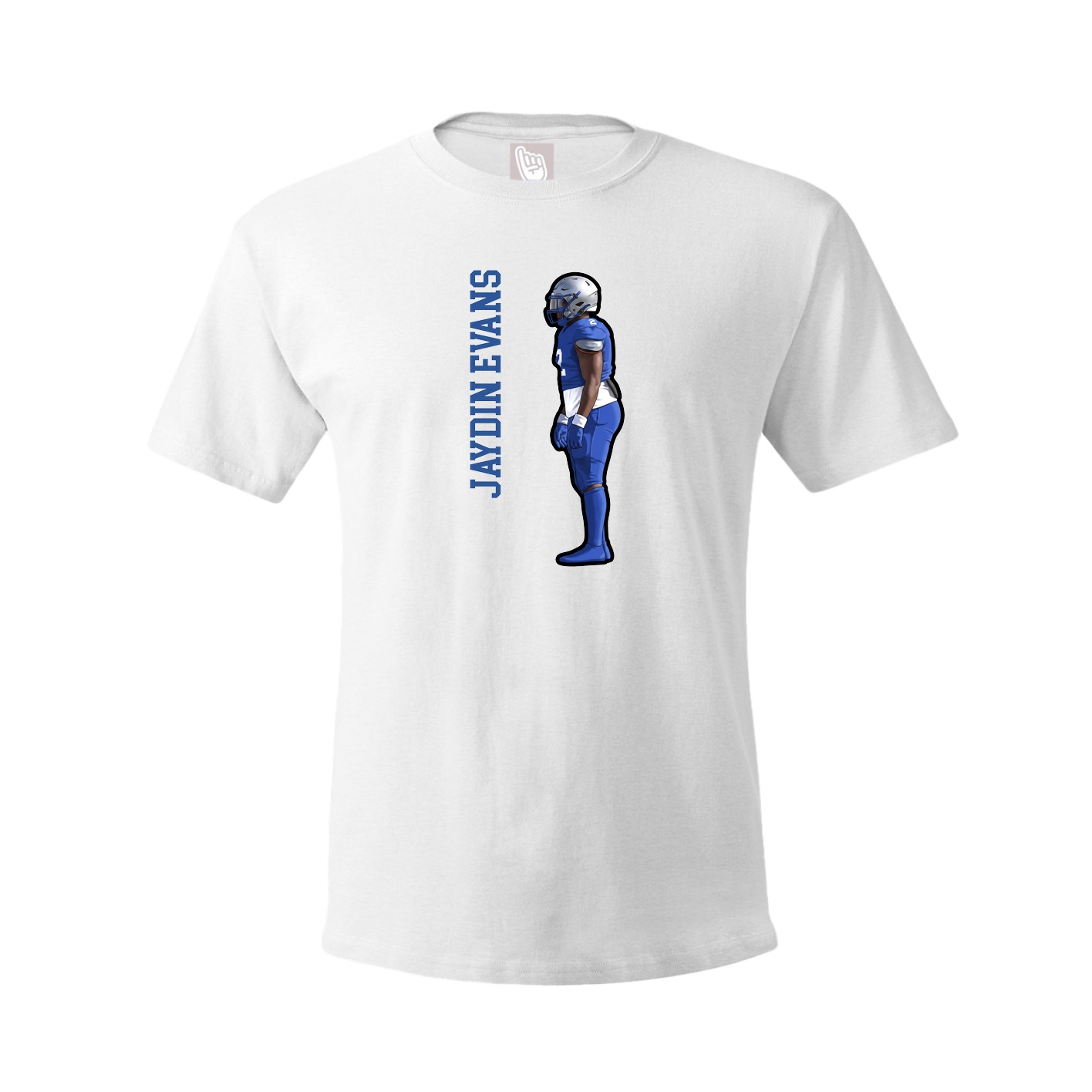 Youth Tee — Name Vertical in White