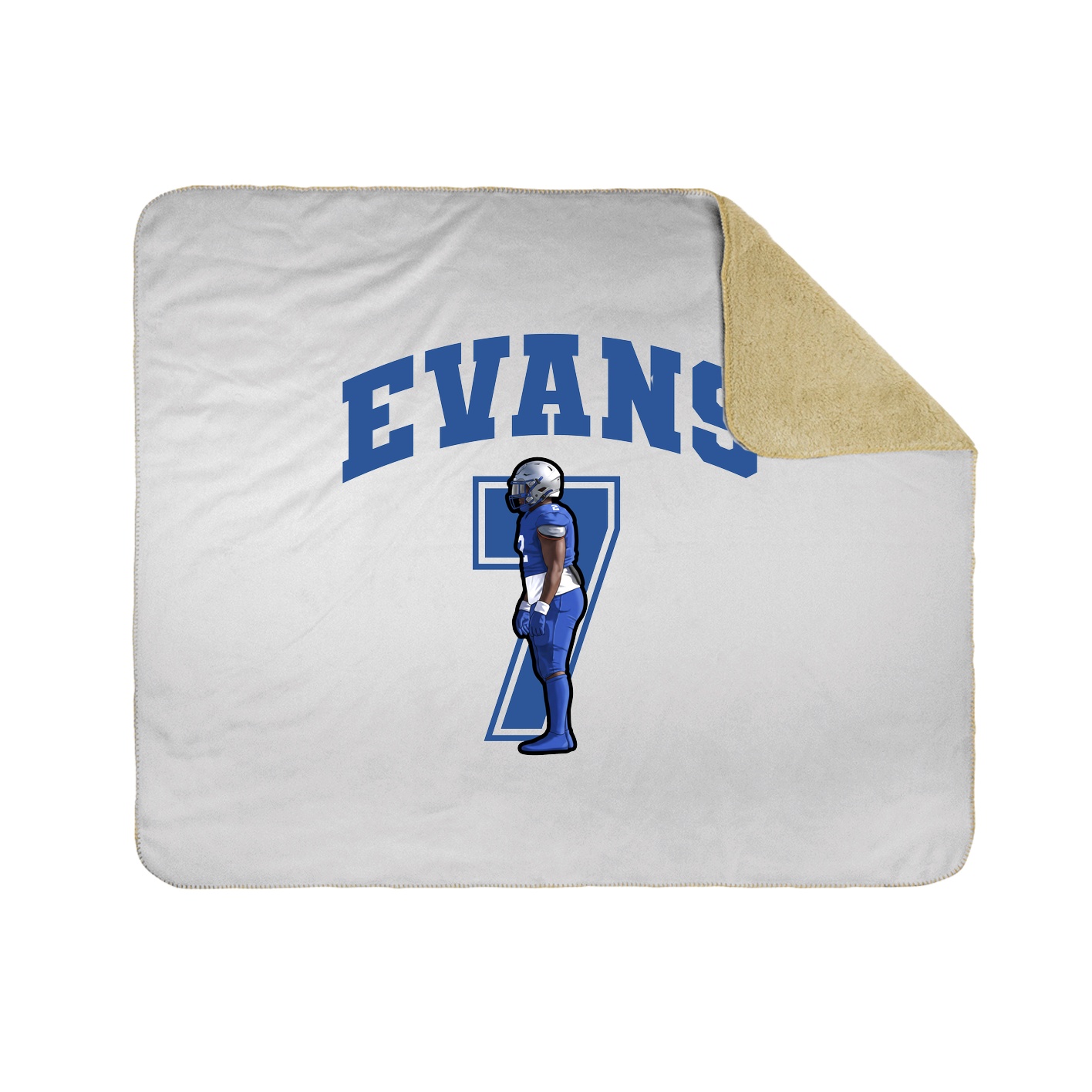 Throw Blanket — Number in White