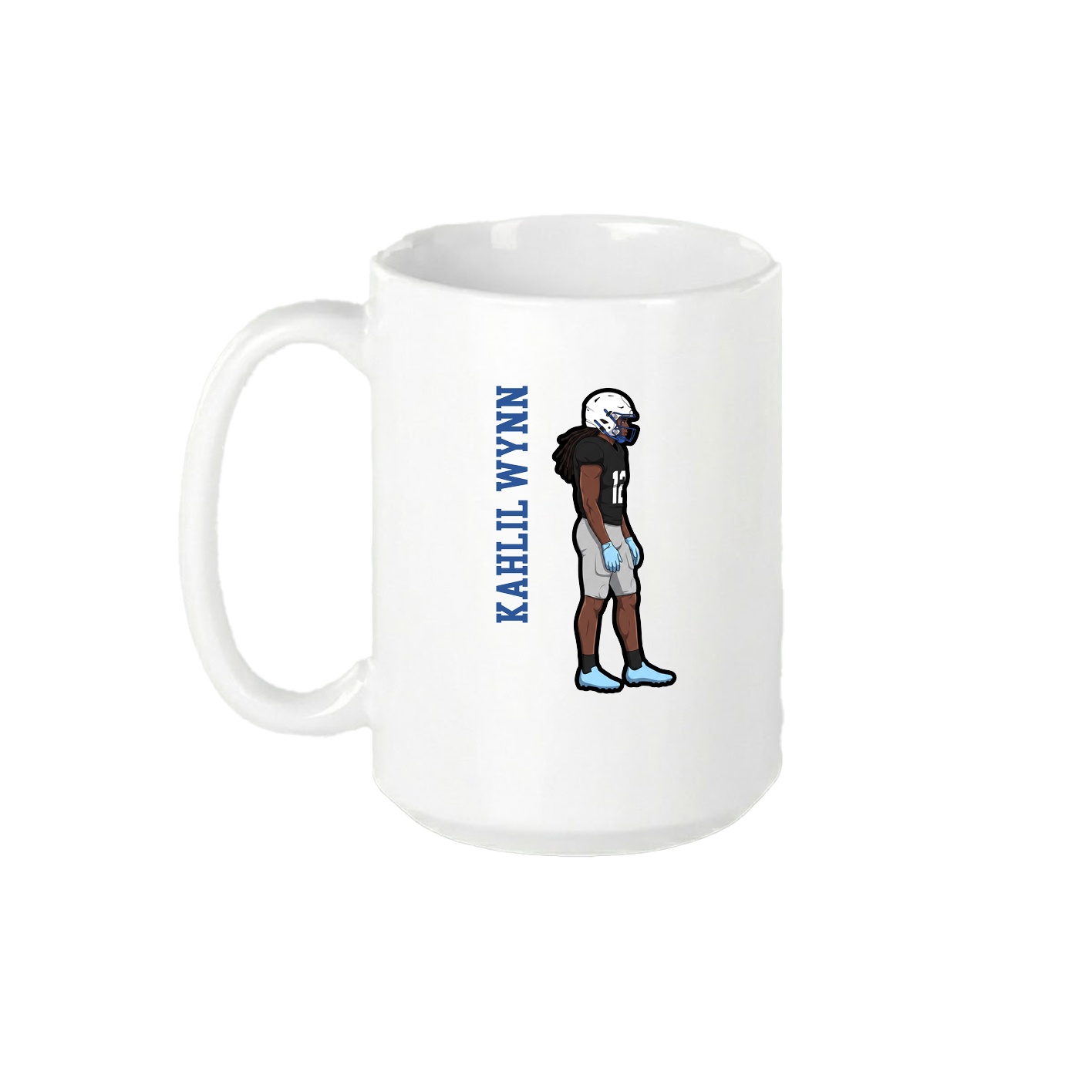 15oz Coffee Mug — Name Vertical in White