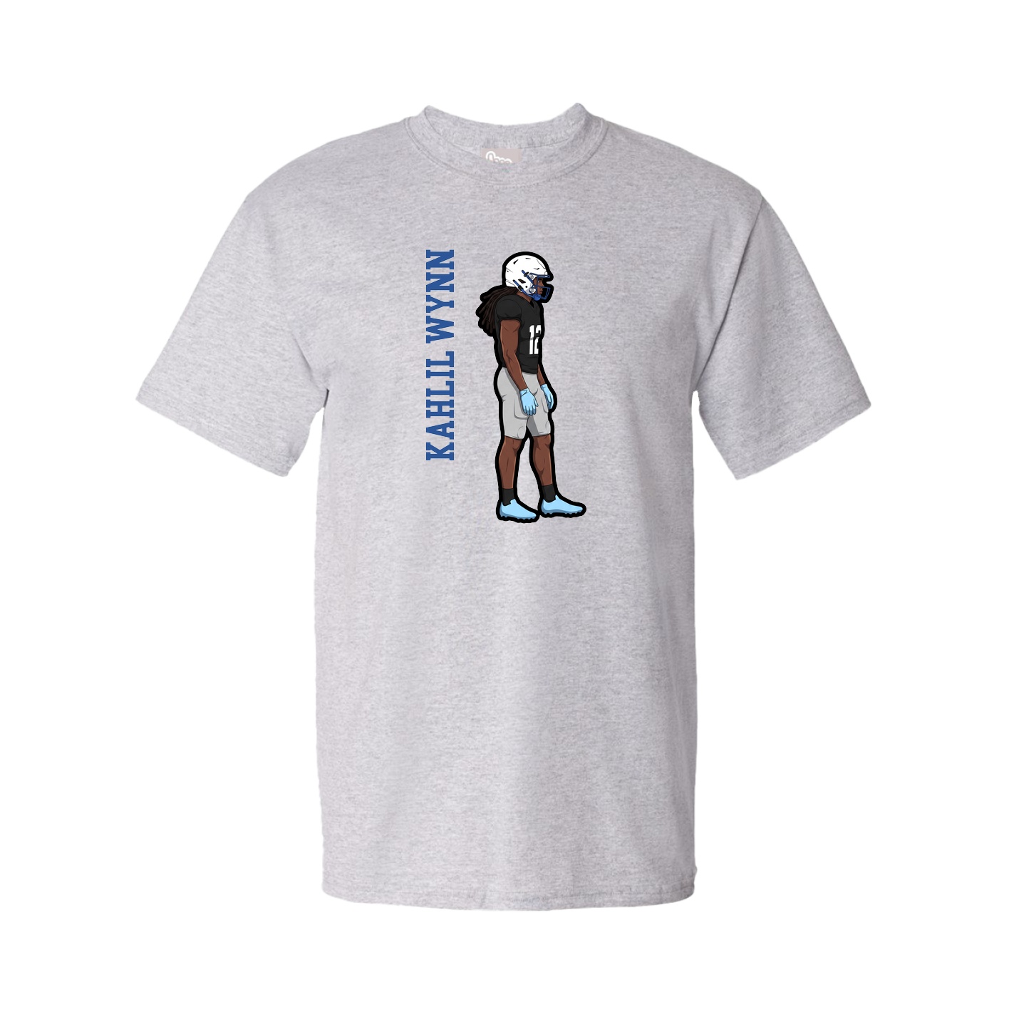 Youth Tee — Name Vertical in Grey