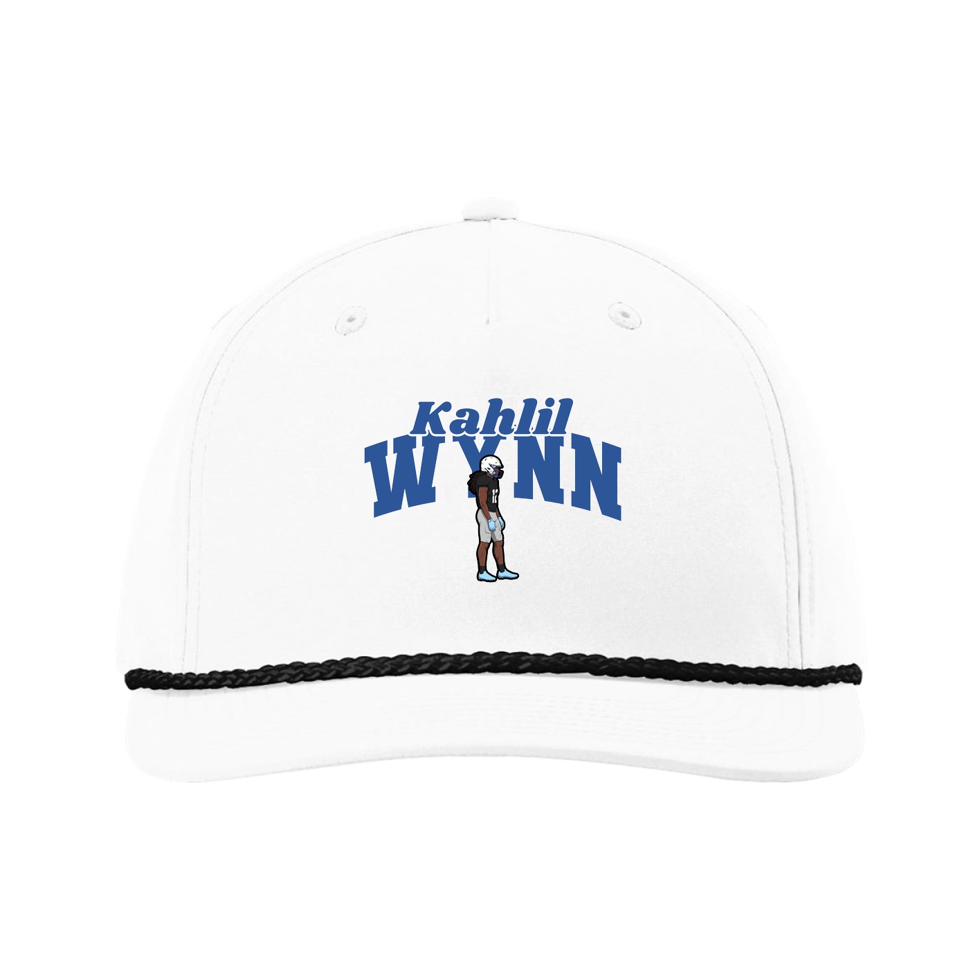 Five-Panel Classic Rope Cap — Signature Arch in White