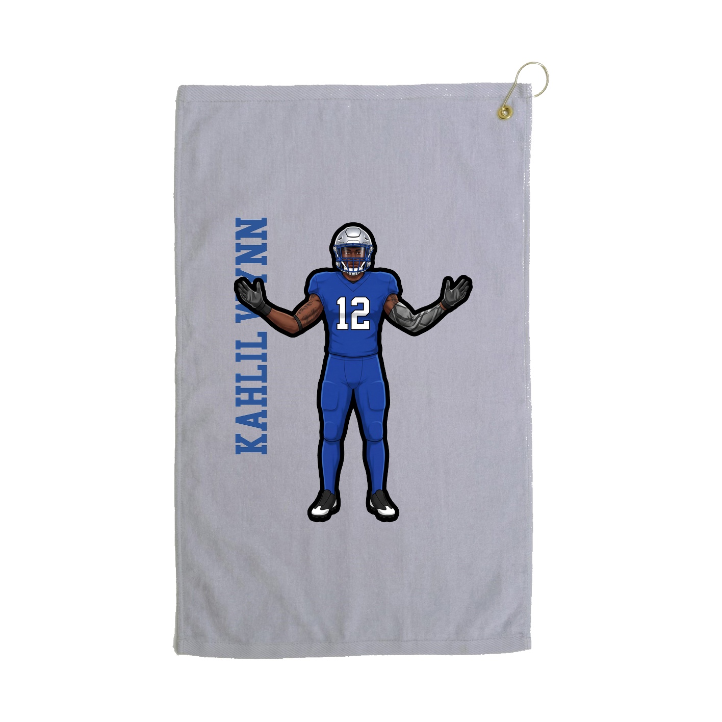 Golf Towel — Name Vertical in Grey