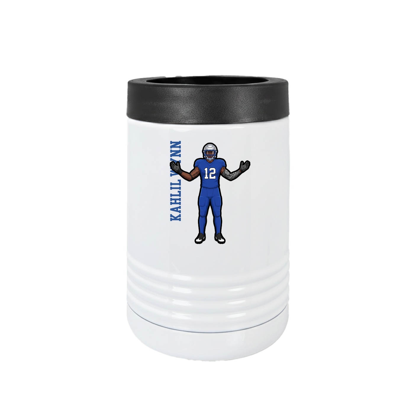 Beverage Holder — Name Vertical in White