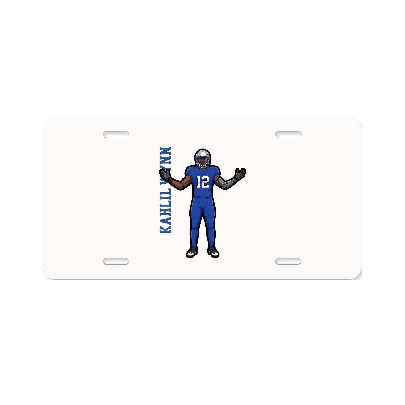 License Plate — Name Vertical in Classic