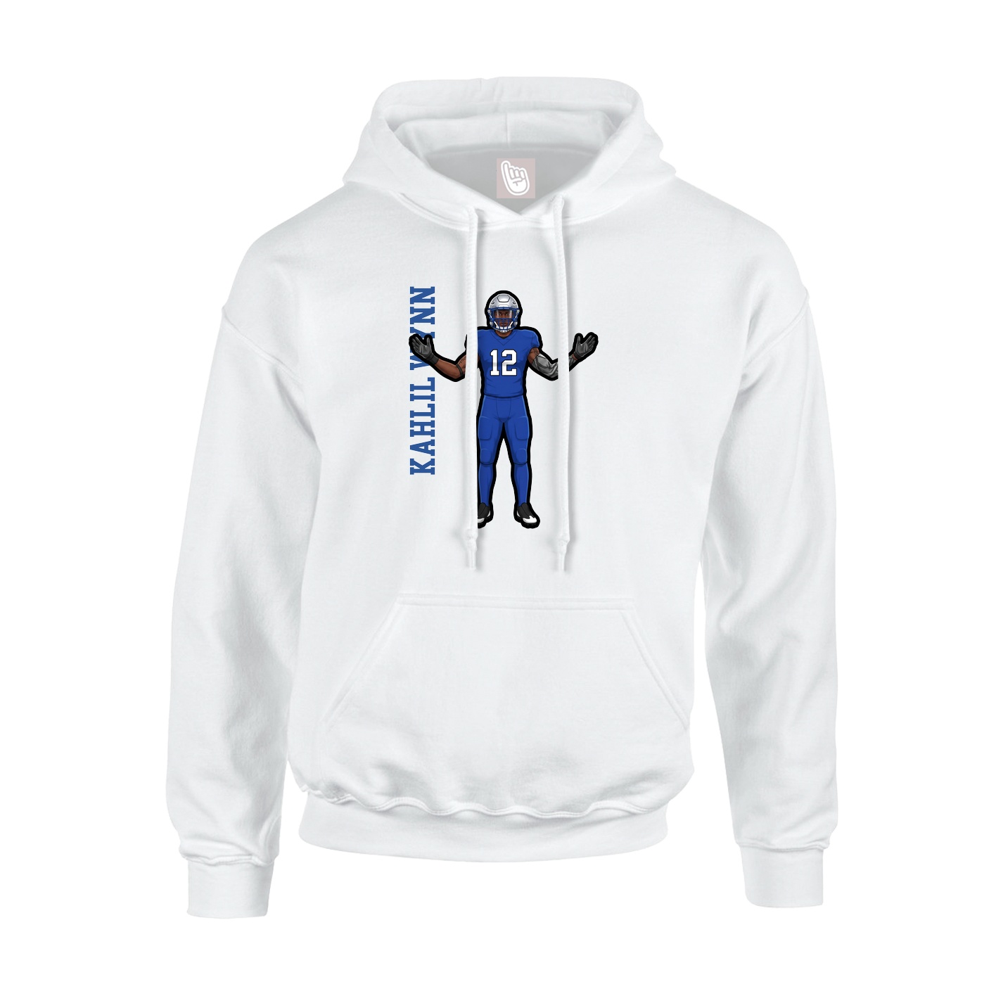 Hoodie — Name Vertical in White