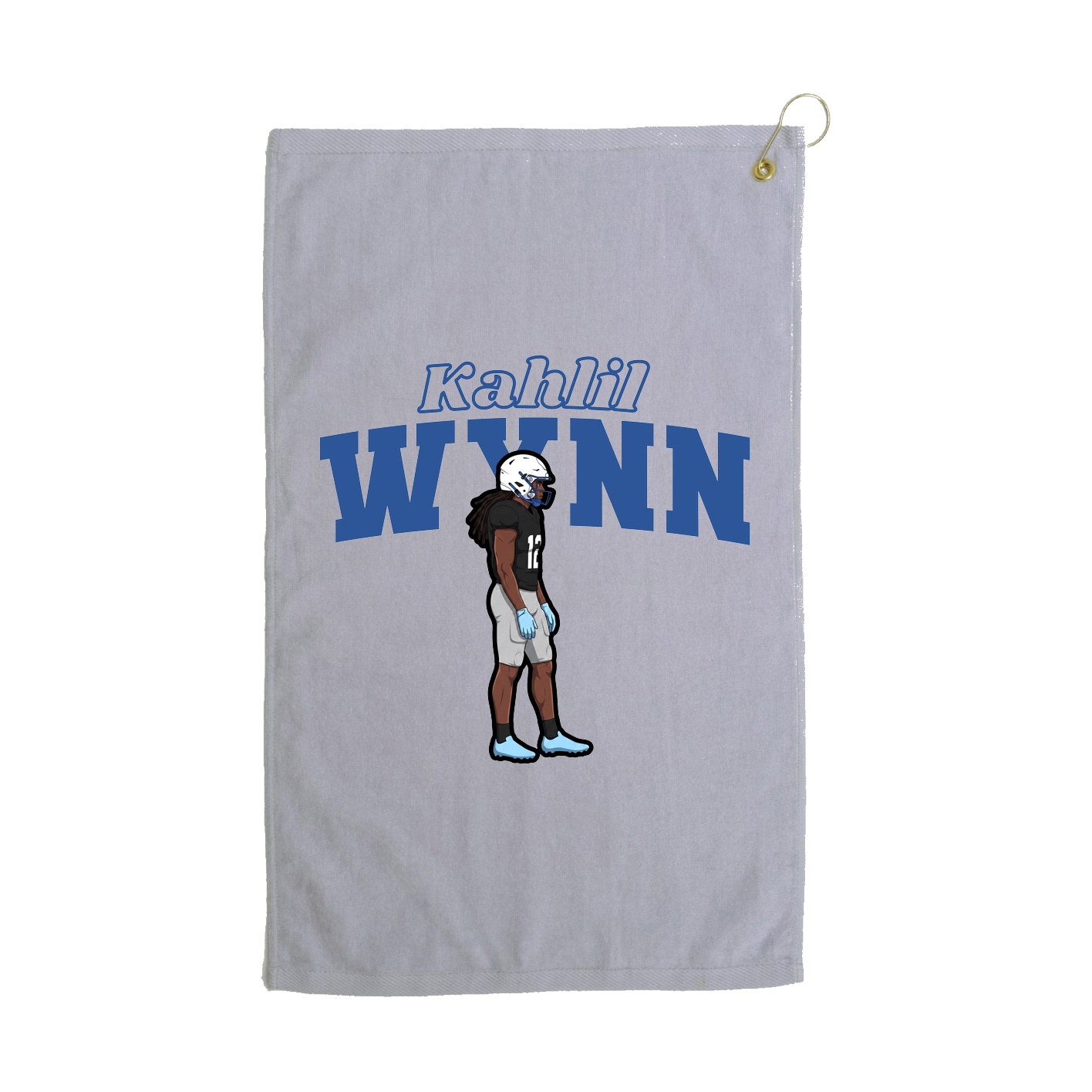 Golf Towel — Name Arch in Grey