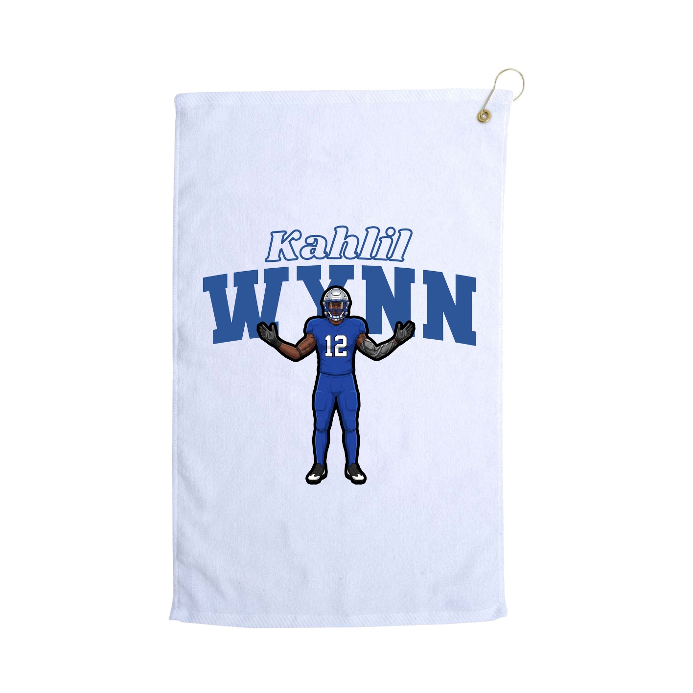 Golf Towel — Name Arch in White