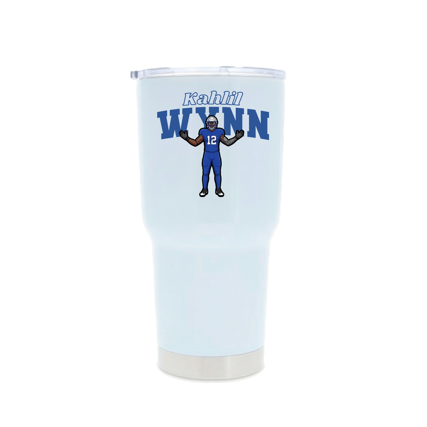 30oz Stainless Steel Tumbler — Name Arch in White