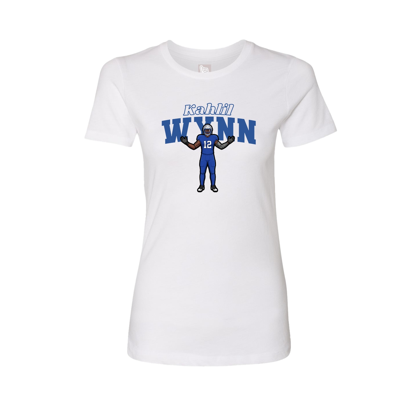 Fitted Women's Tee — Name Arch in White