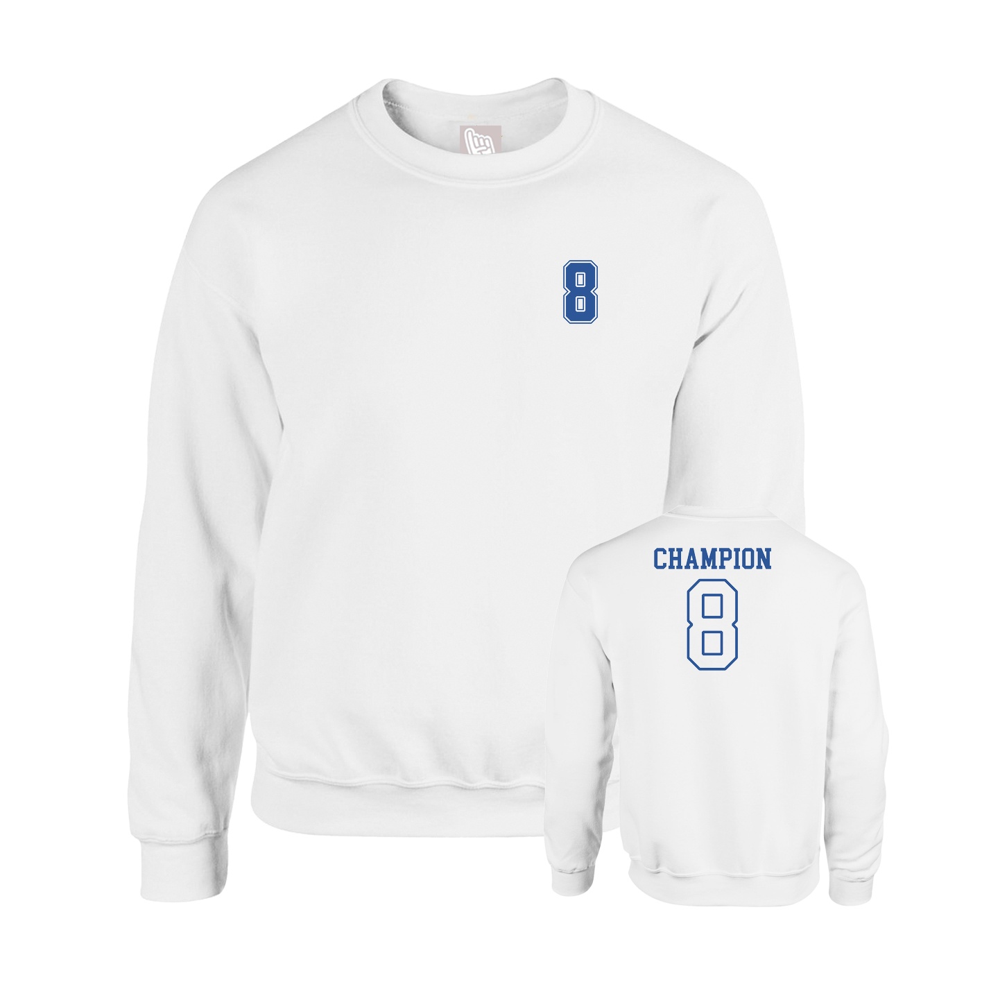 Fleece Crew — Chest Back in White