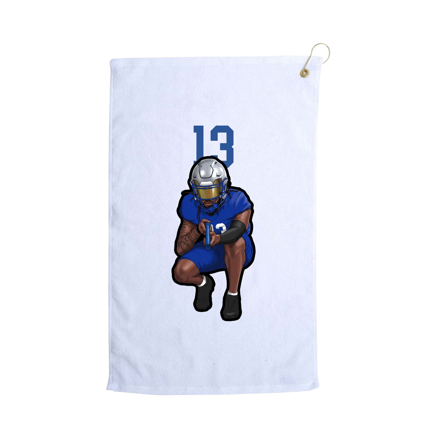 Golf Towel — Number Top in White