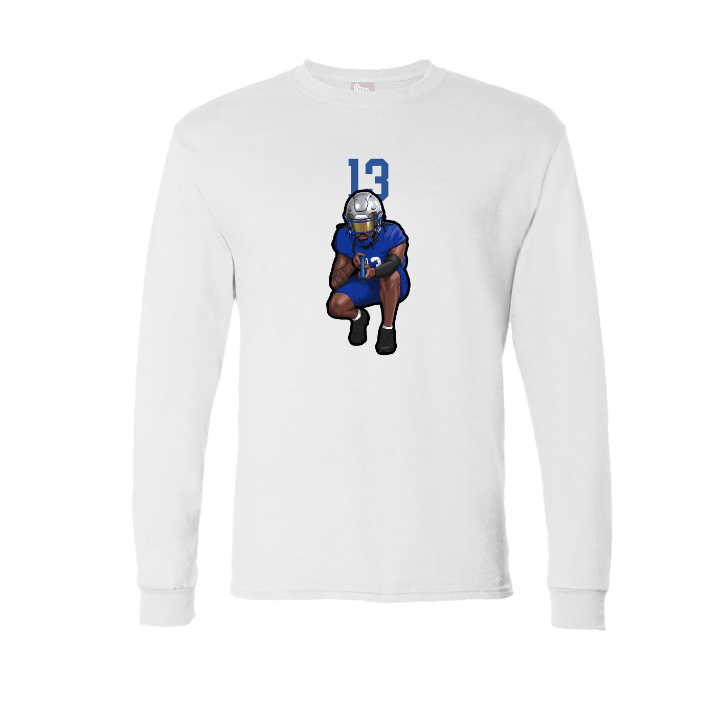 Long Sleeve Tee — Number Top in White