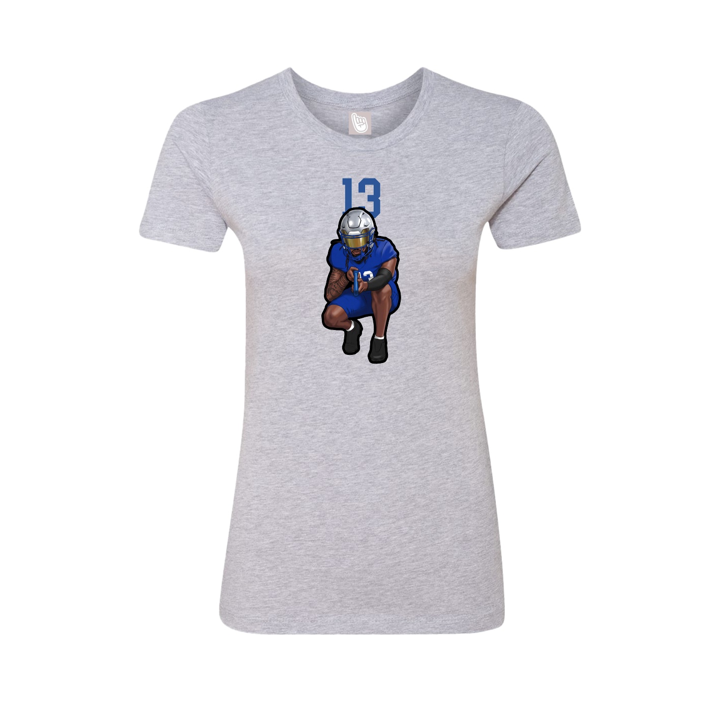 Fitted Women's Tee — Number Top in Grey