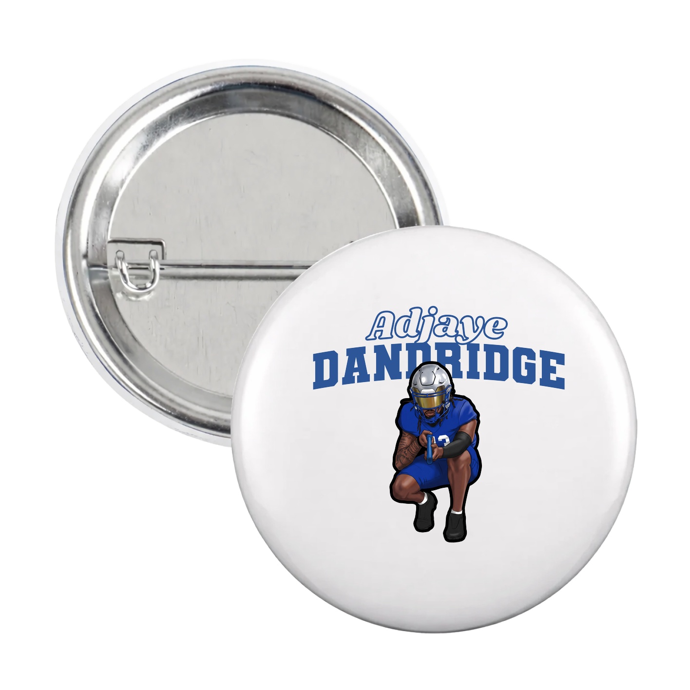 Game Day Button — Name Arch in White