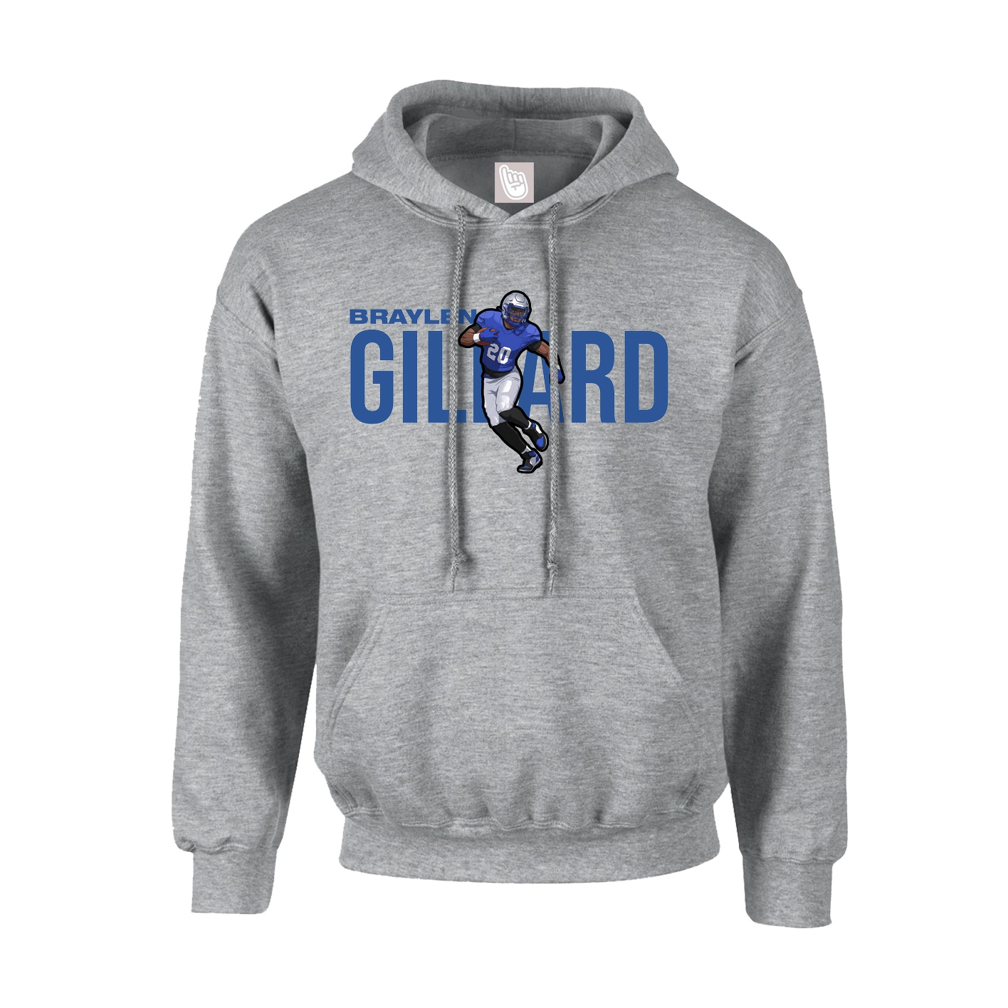 Hoodie — Player Name in Grey