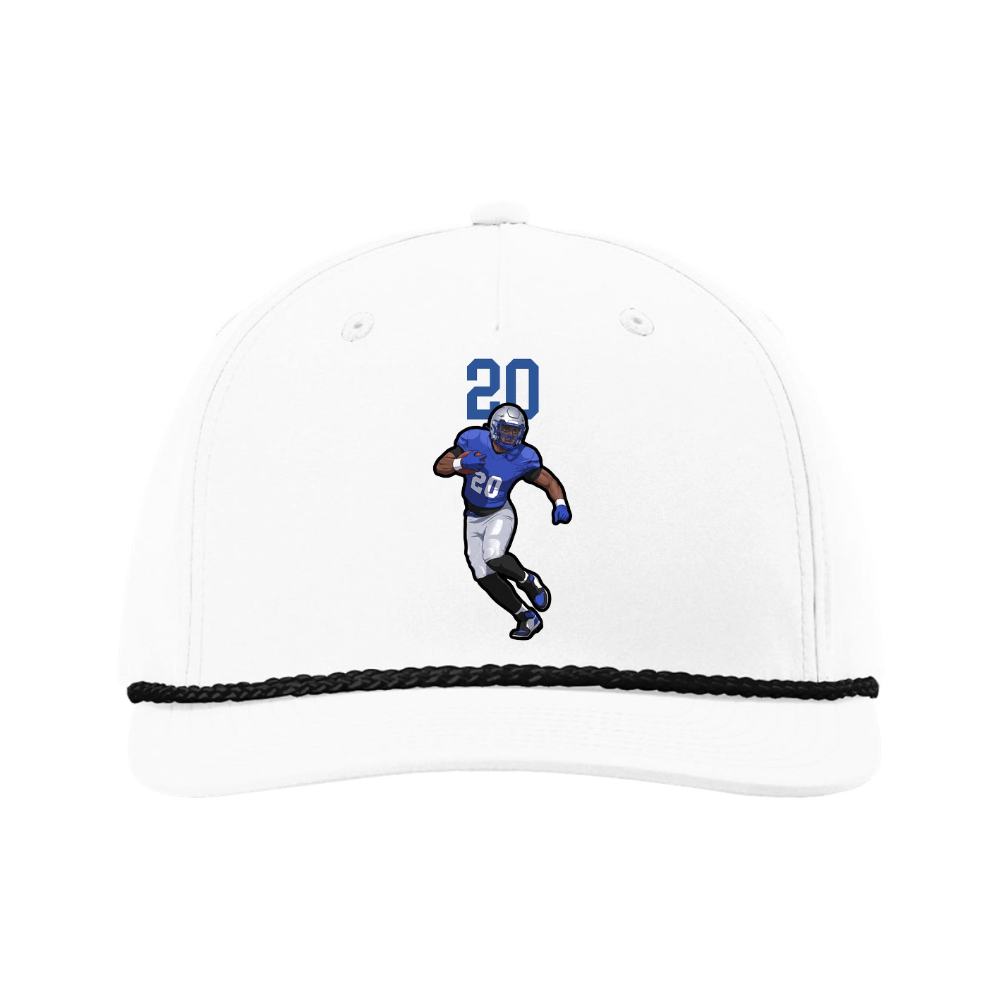 Five-Panel Classic Rope Cap — Number Top in White