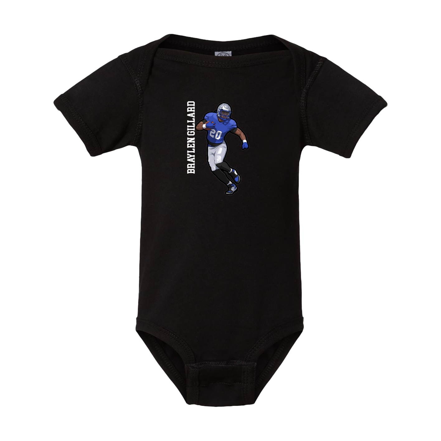 Baby Onesie — Name Vertical in Black