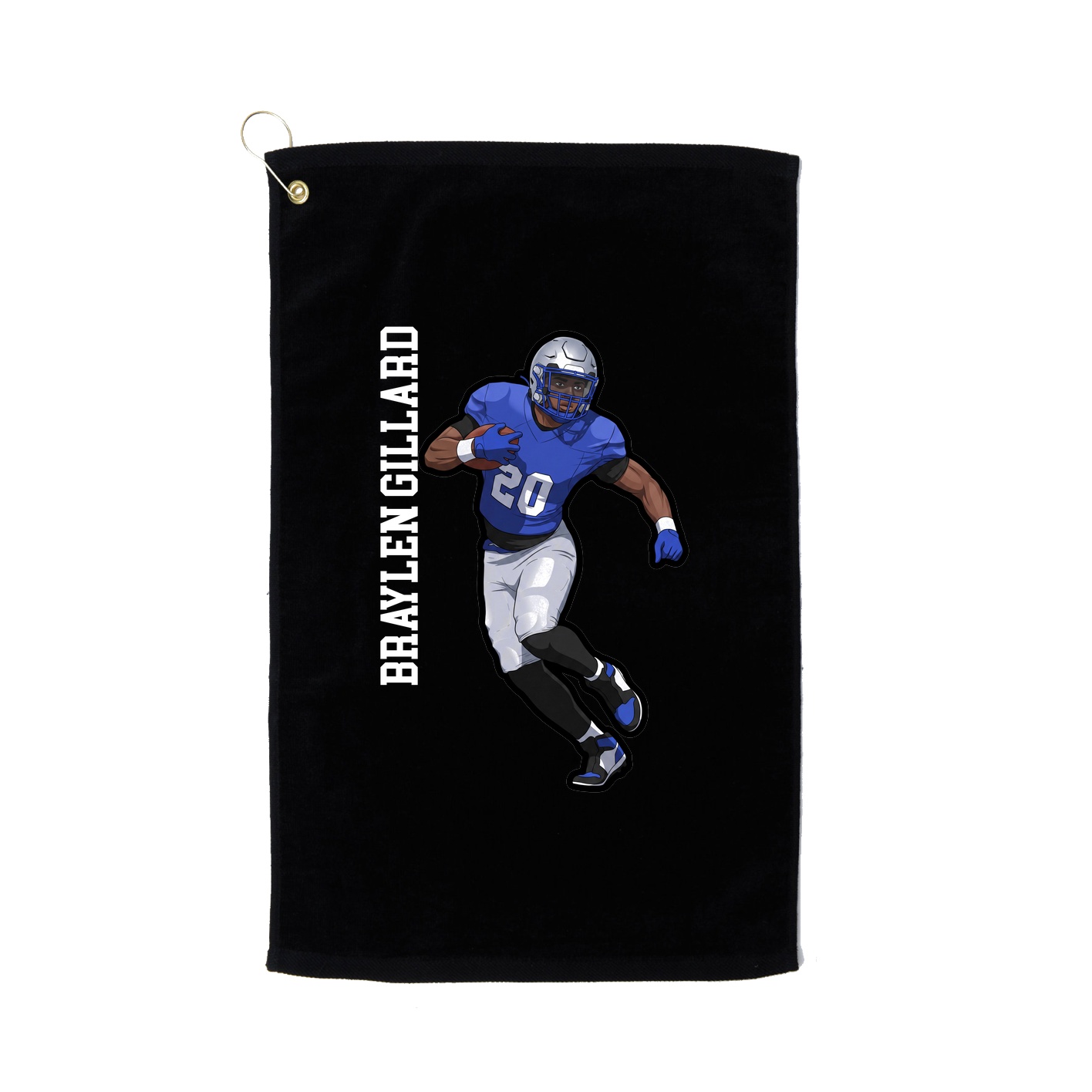 Golf Towel — Name Vertical in Black