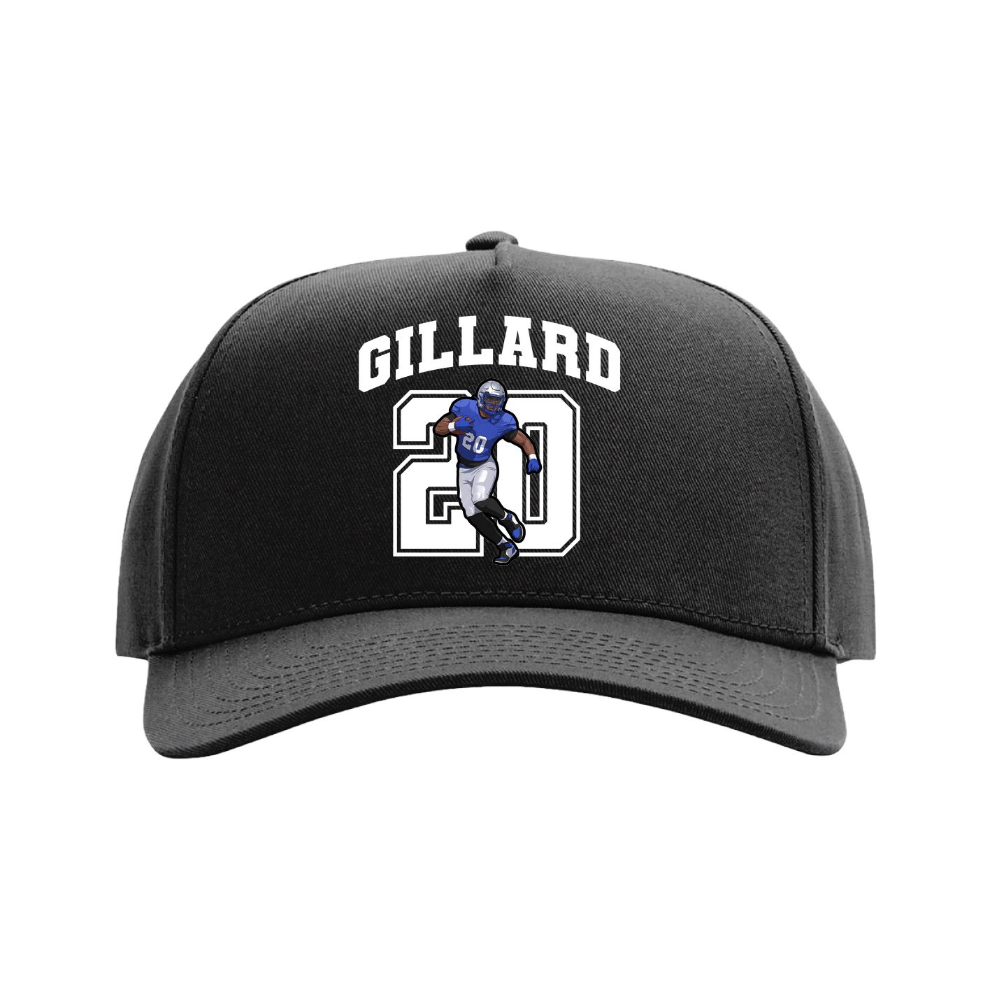 Full Fabric Five-Panel Champ Cap — Number in Black
