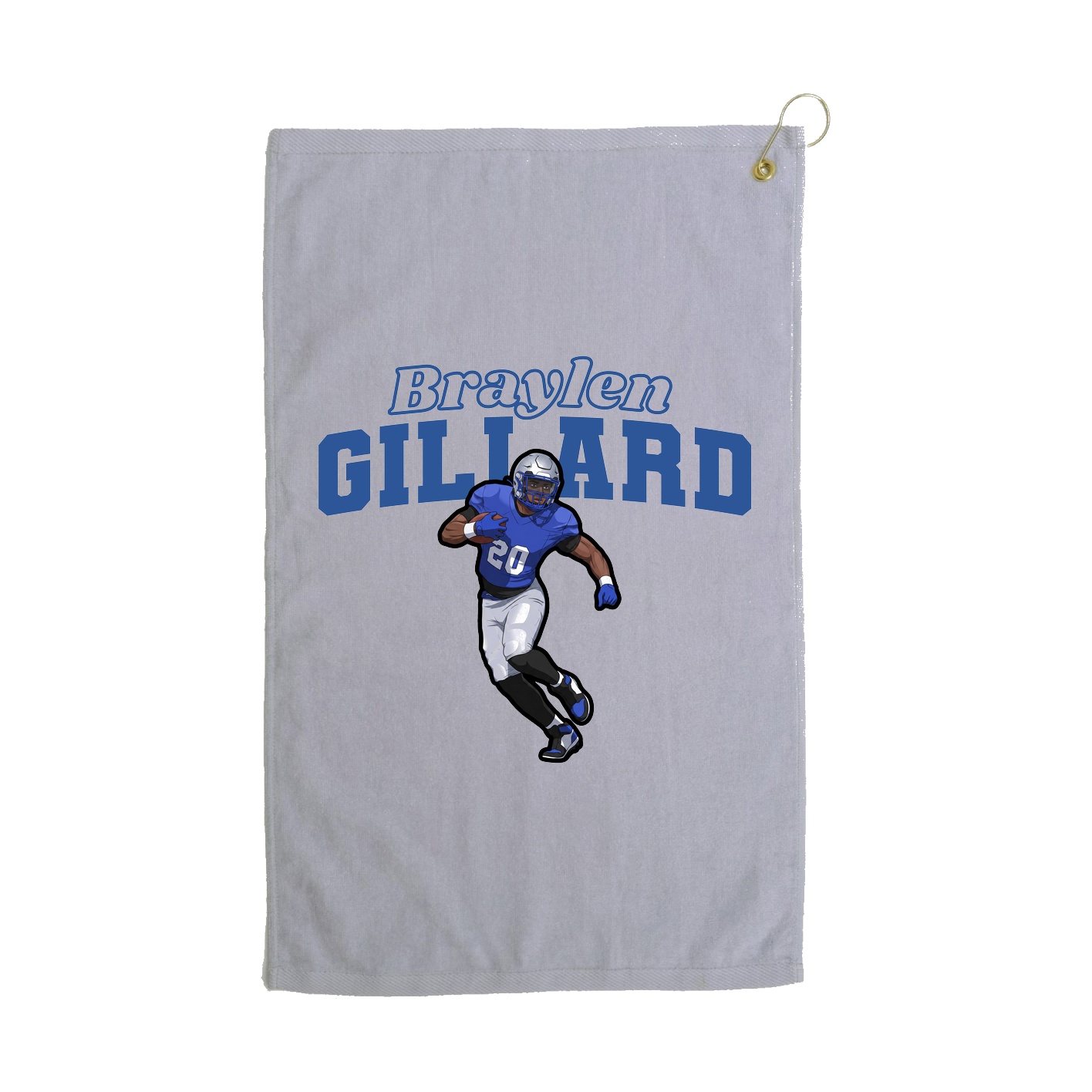 Golf Towel — Name Arch in Grey