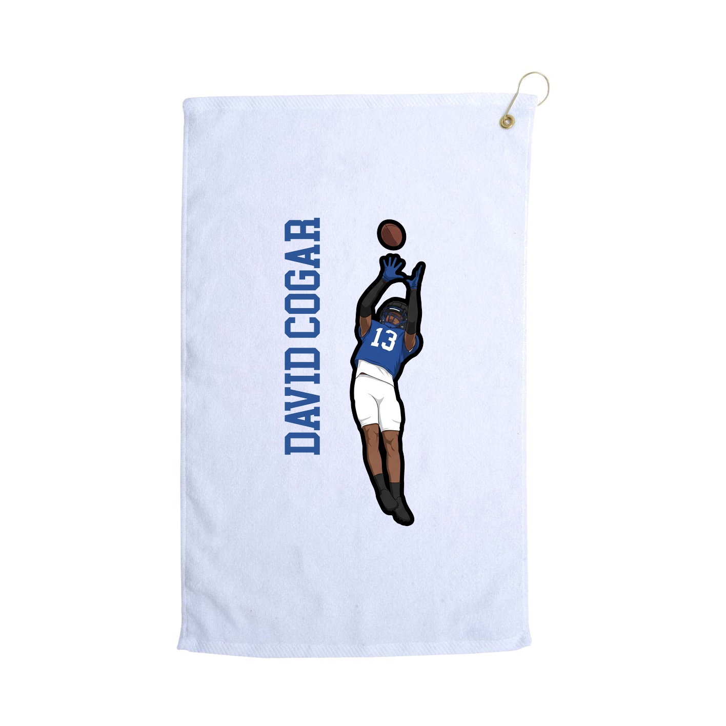 Golf Towel — Name Vertical in White