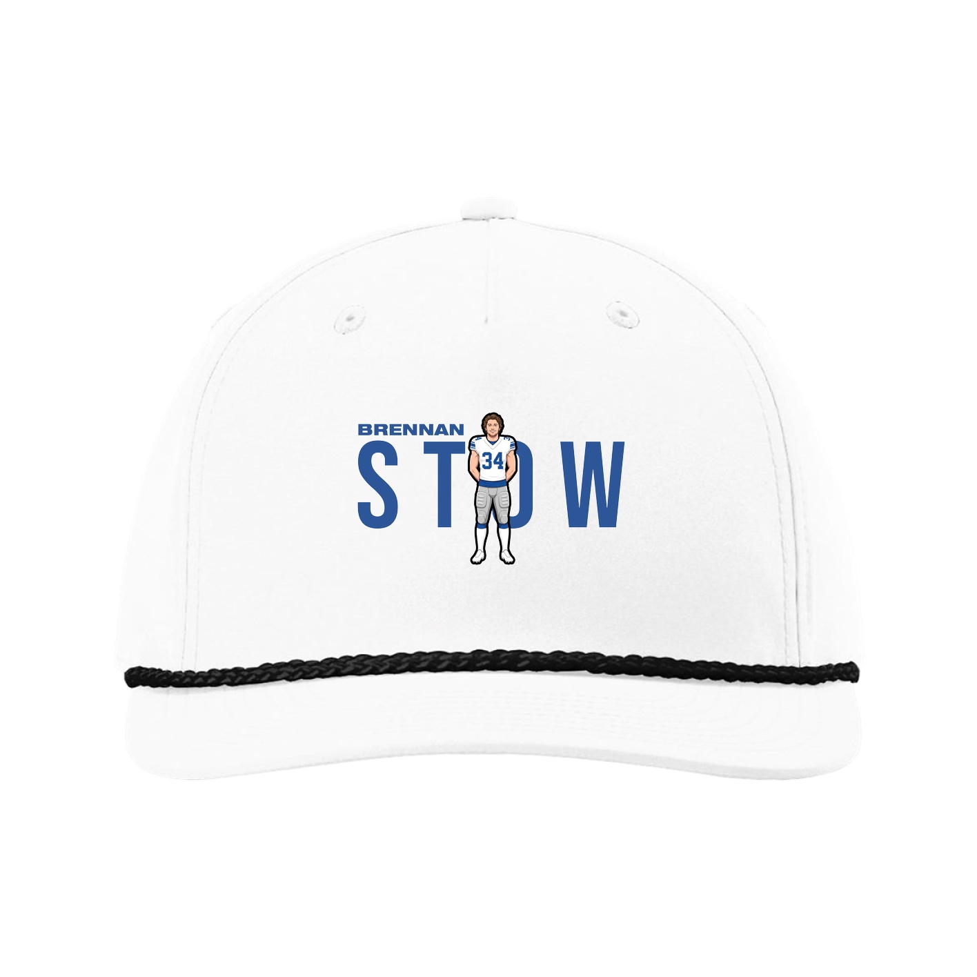 Five-Panel Classic Rope Cap — Player Name in White