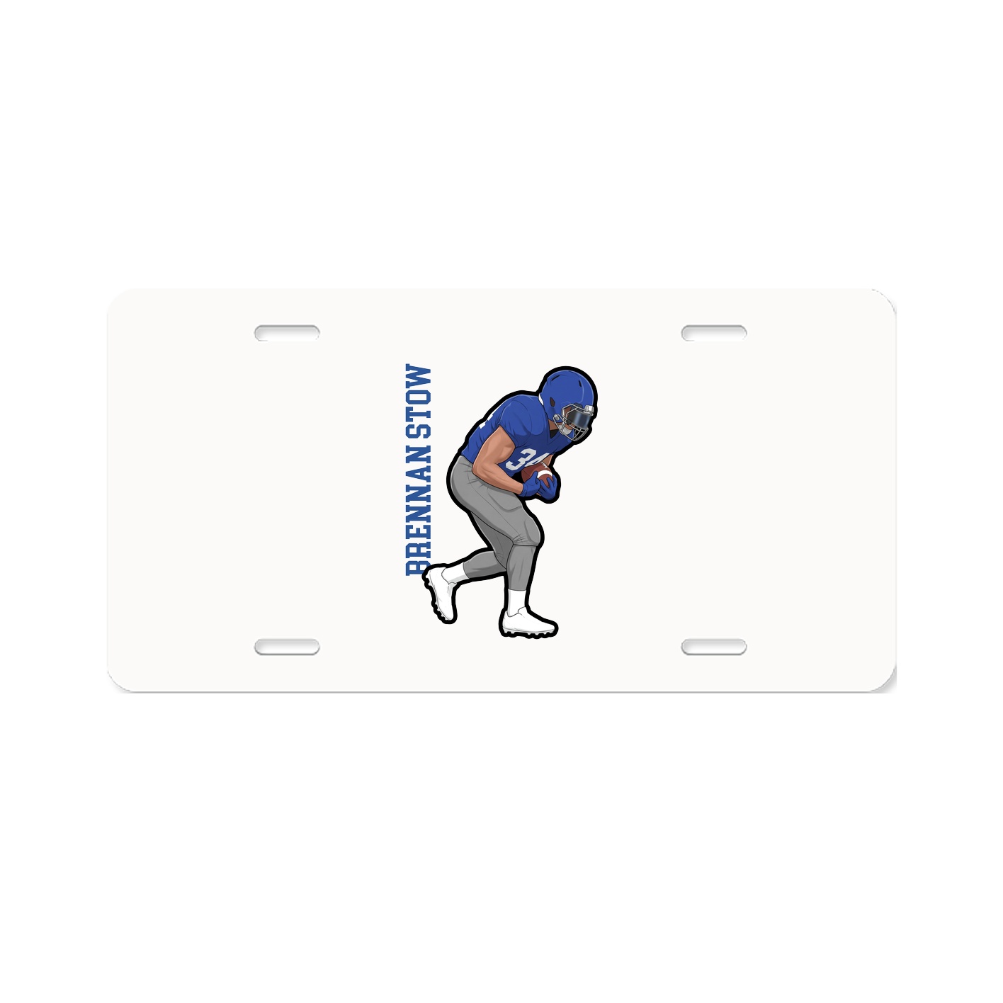 License Plate — Name Vertical in Classic