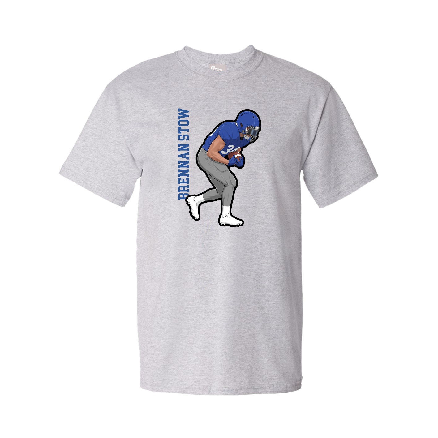 Tee — Name Vertical in Grey