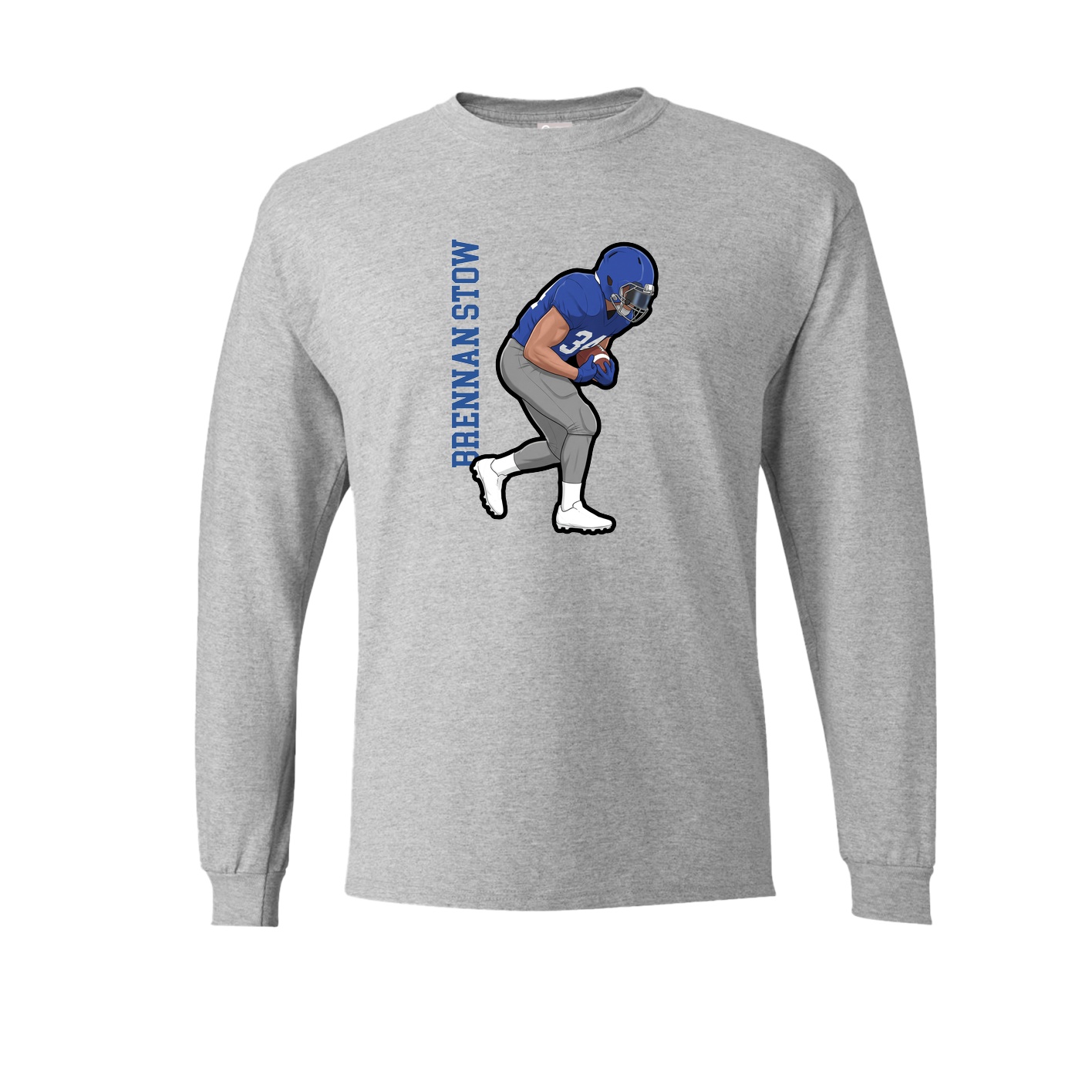 Long Sleeve Tee — Name Vertical in Grey