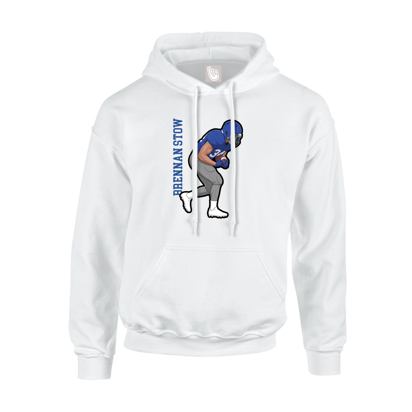 Hoodie — Name Vertical in White