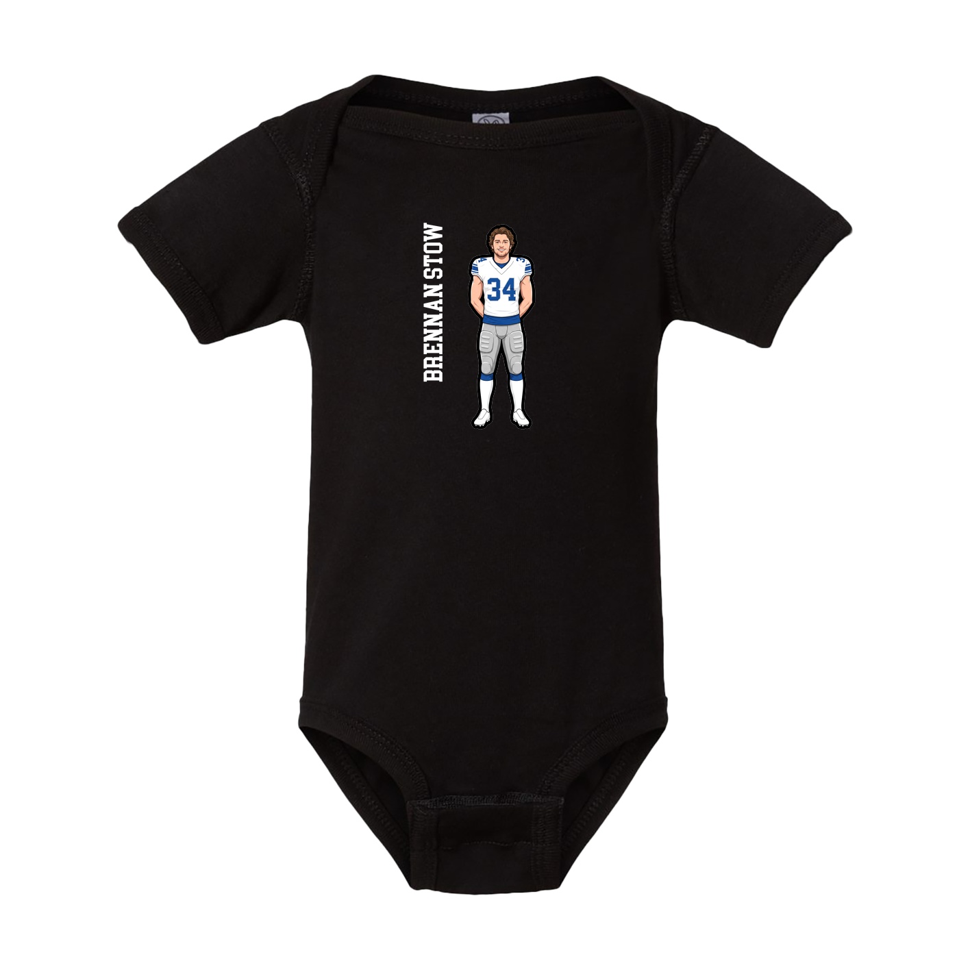 Baby Onesie — Name Vertical in Black