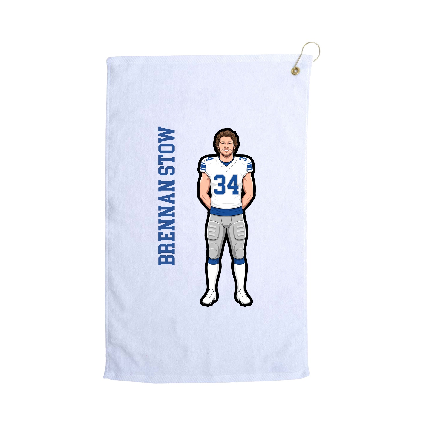 Golf Towel — Name Vertical in White