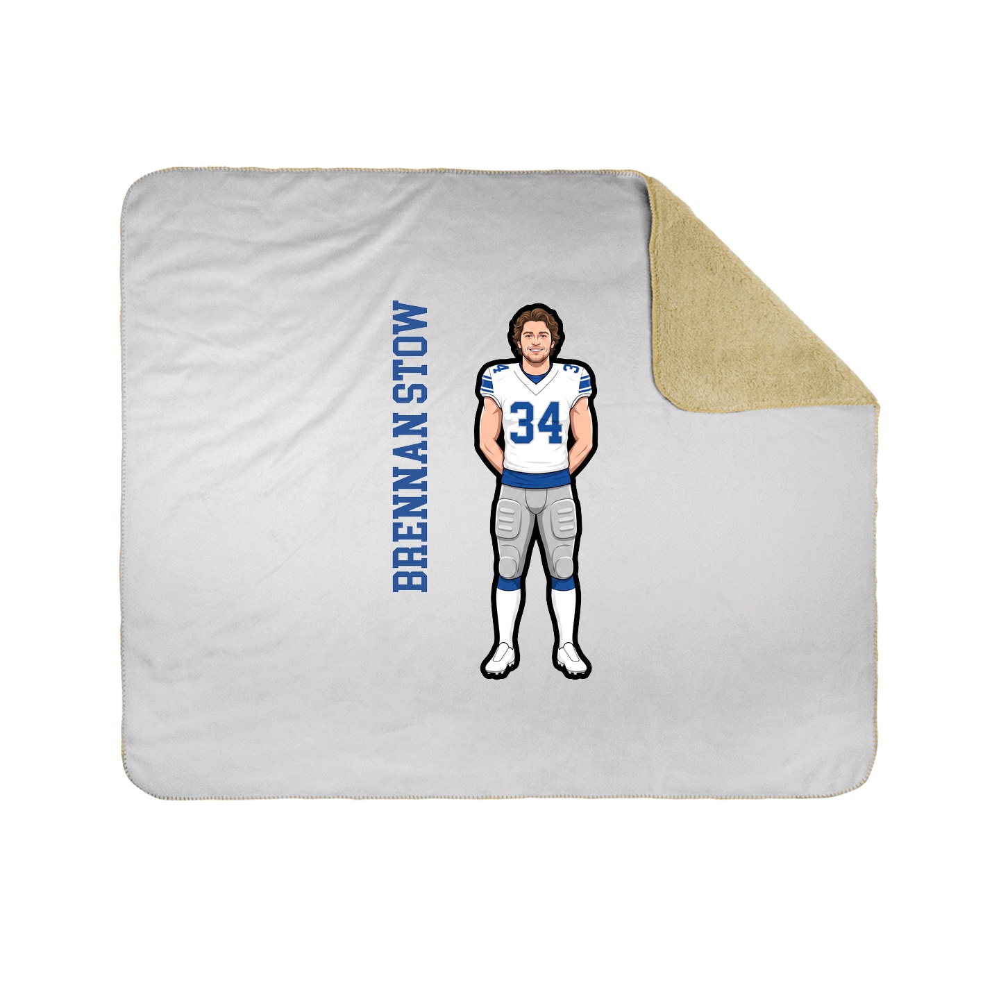 Throw Blanket — Name Vertical in White
