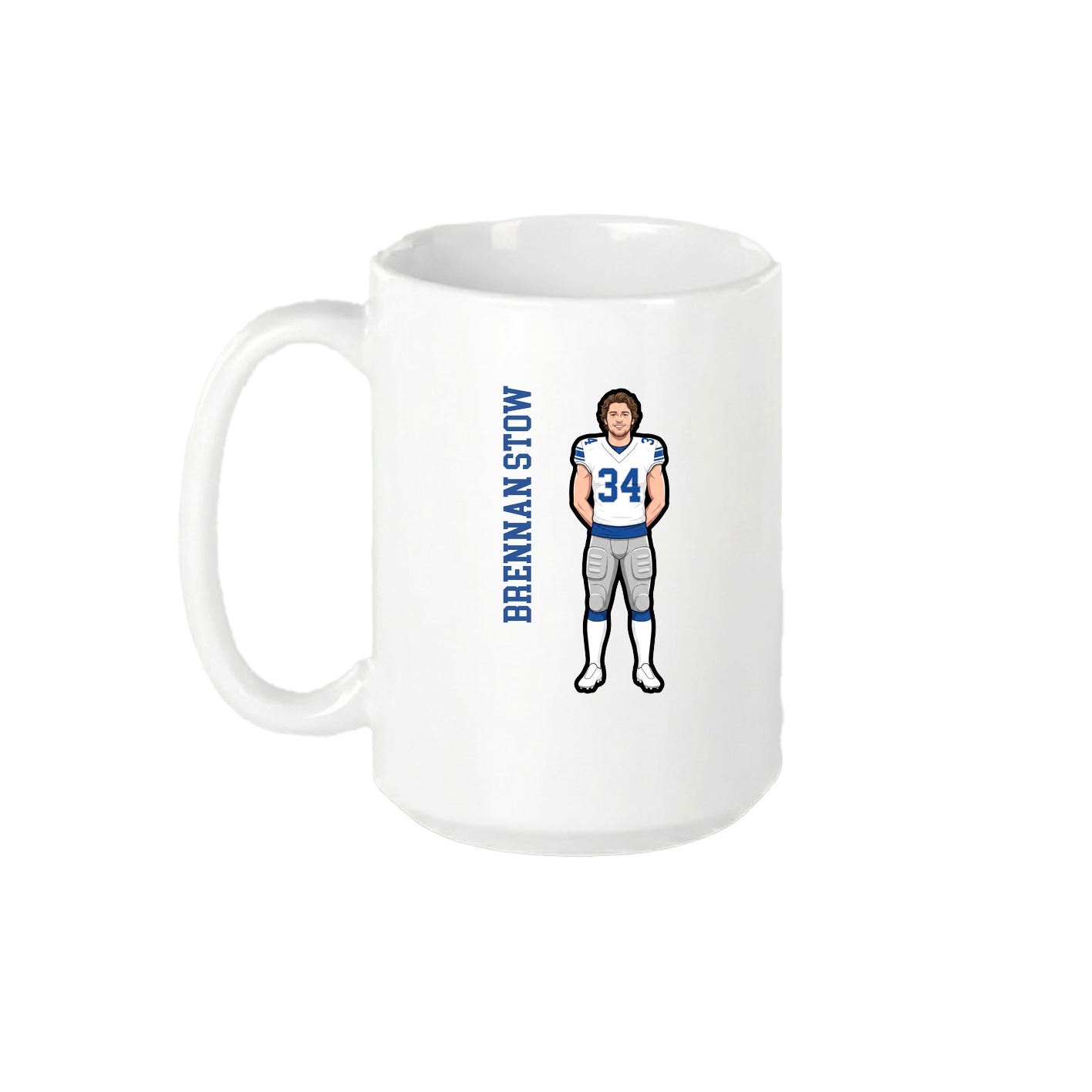 15oz Coffee Mug — Name Vertical in White