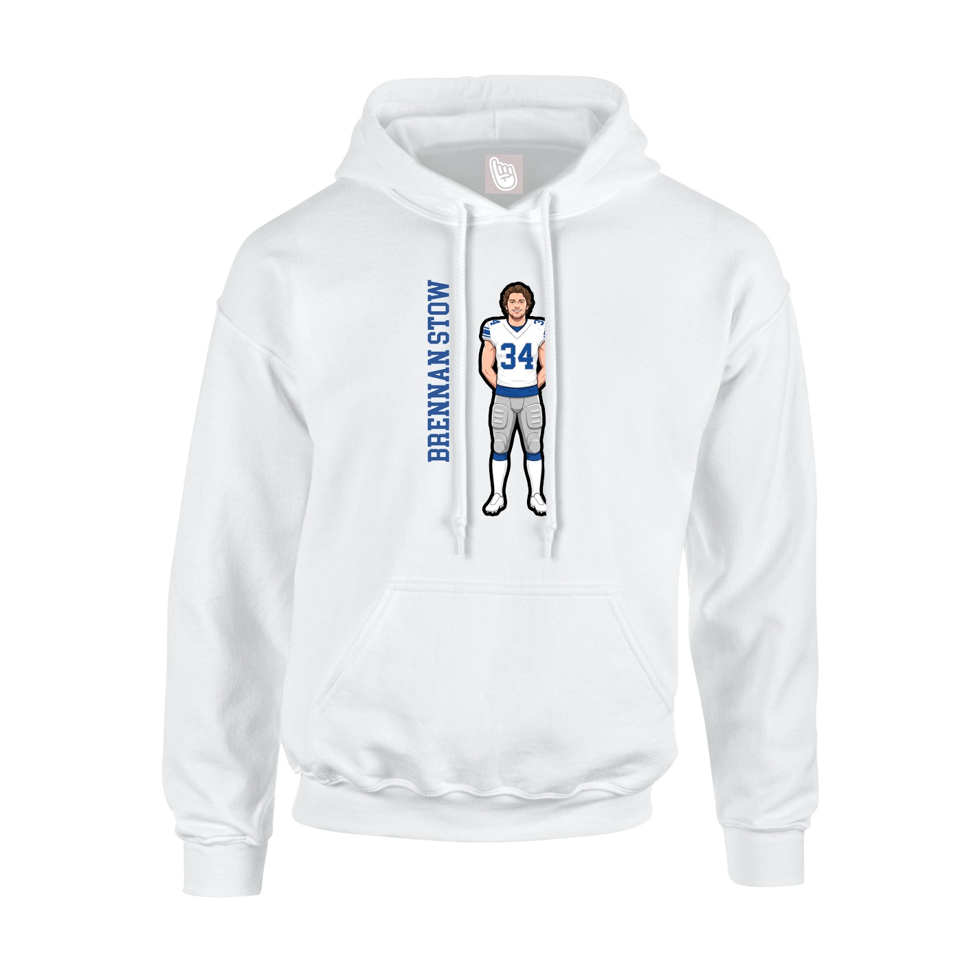 Hoodie — Name Vertical in White