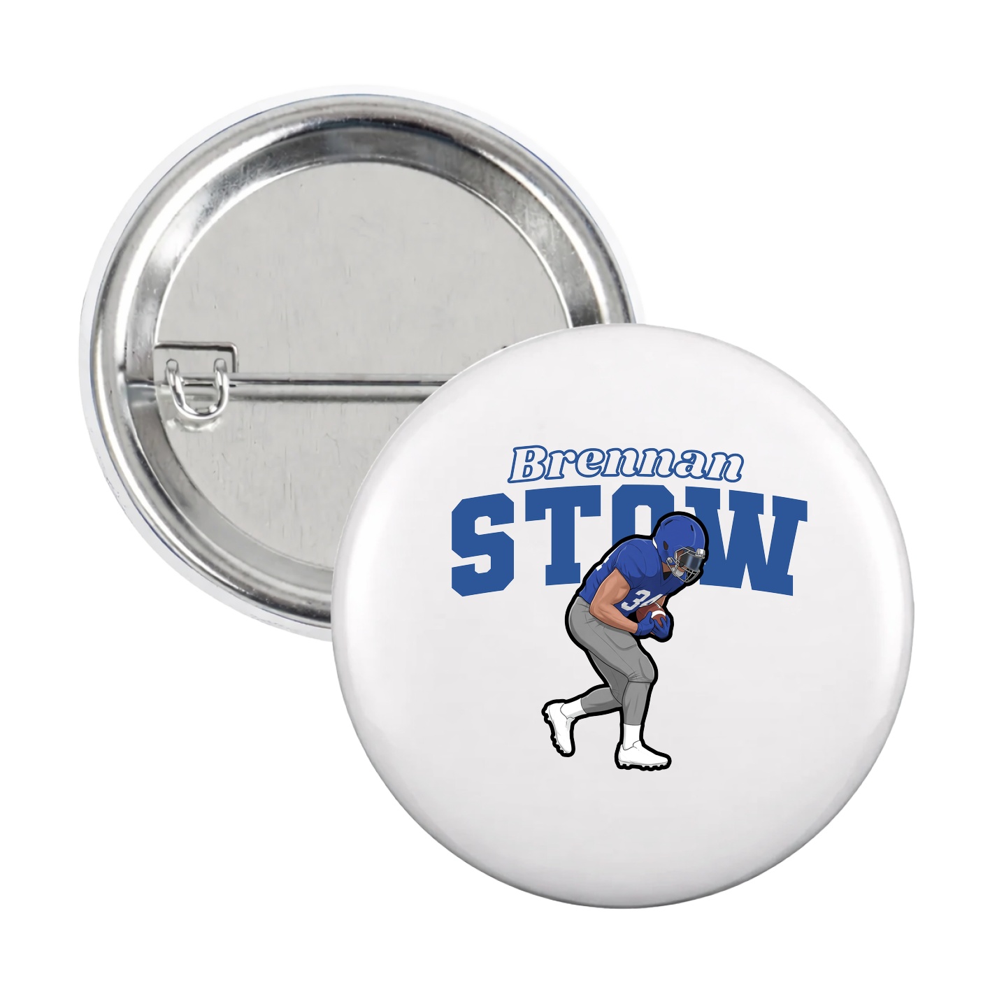 Game Day Button — Name Arch in White