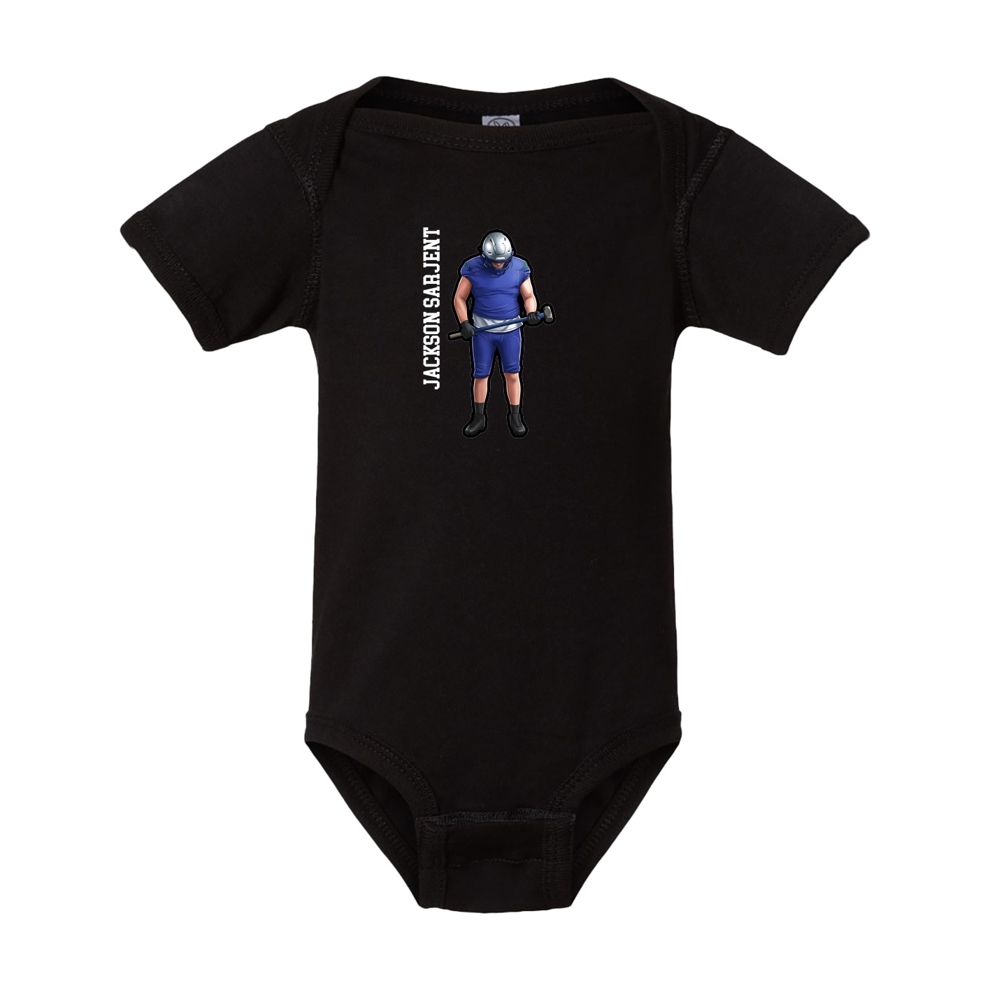 Baby Onesie — Name Vertical in Black
