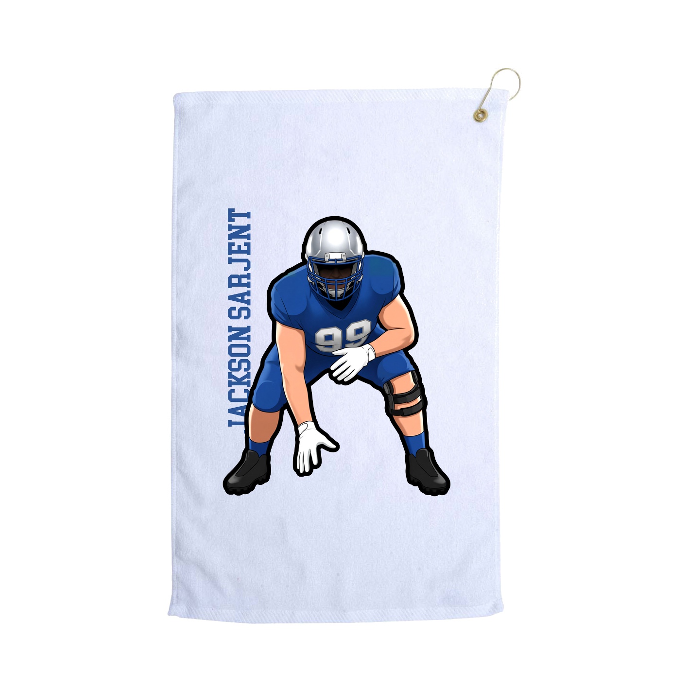 Golf Towel — Name Vertical in White