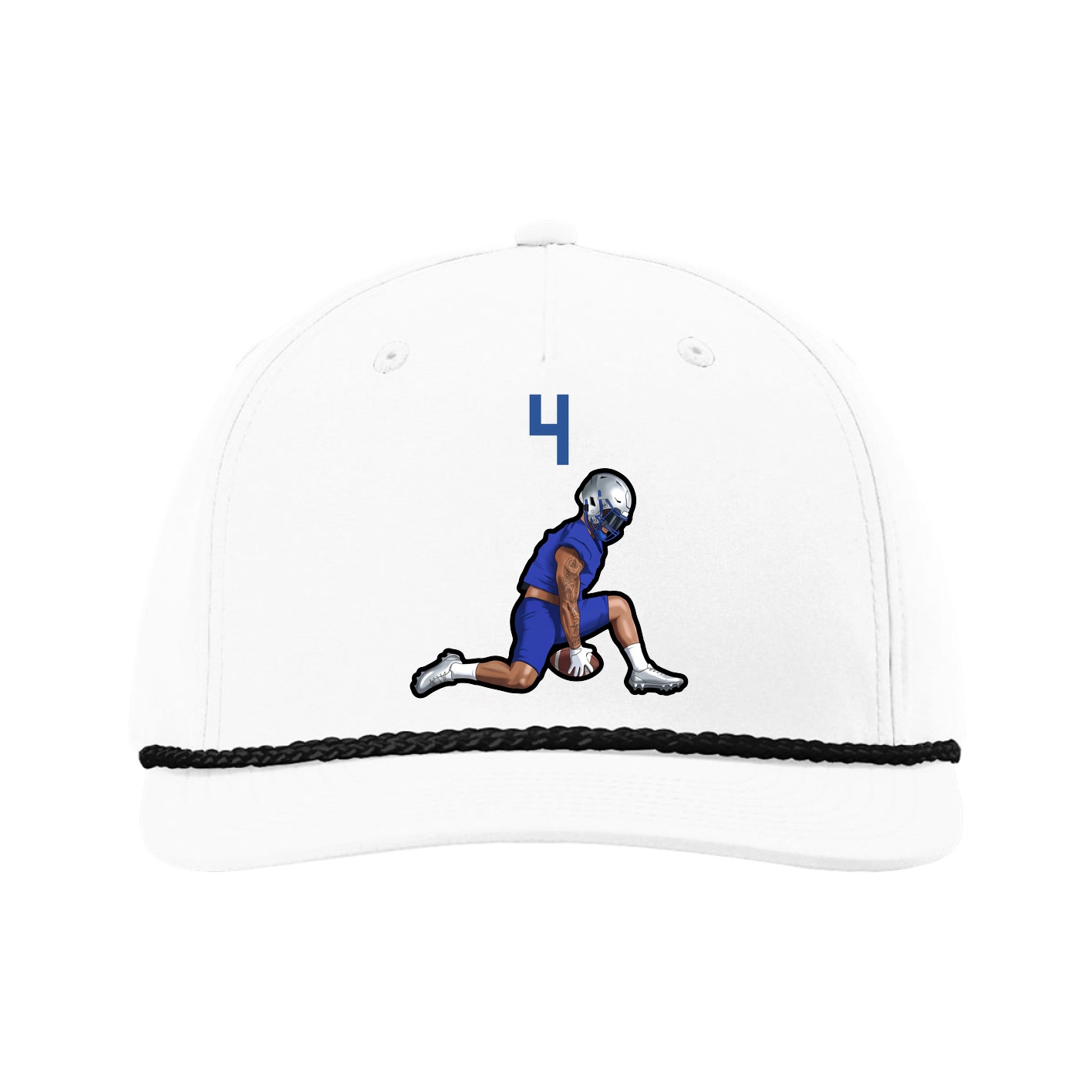 Five-Panel Classic Rope Cap — Number Top in White