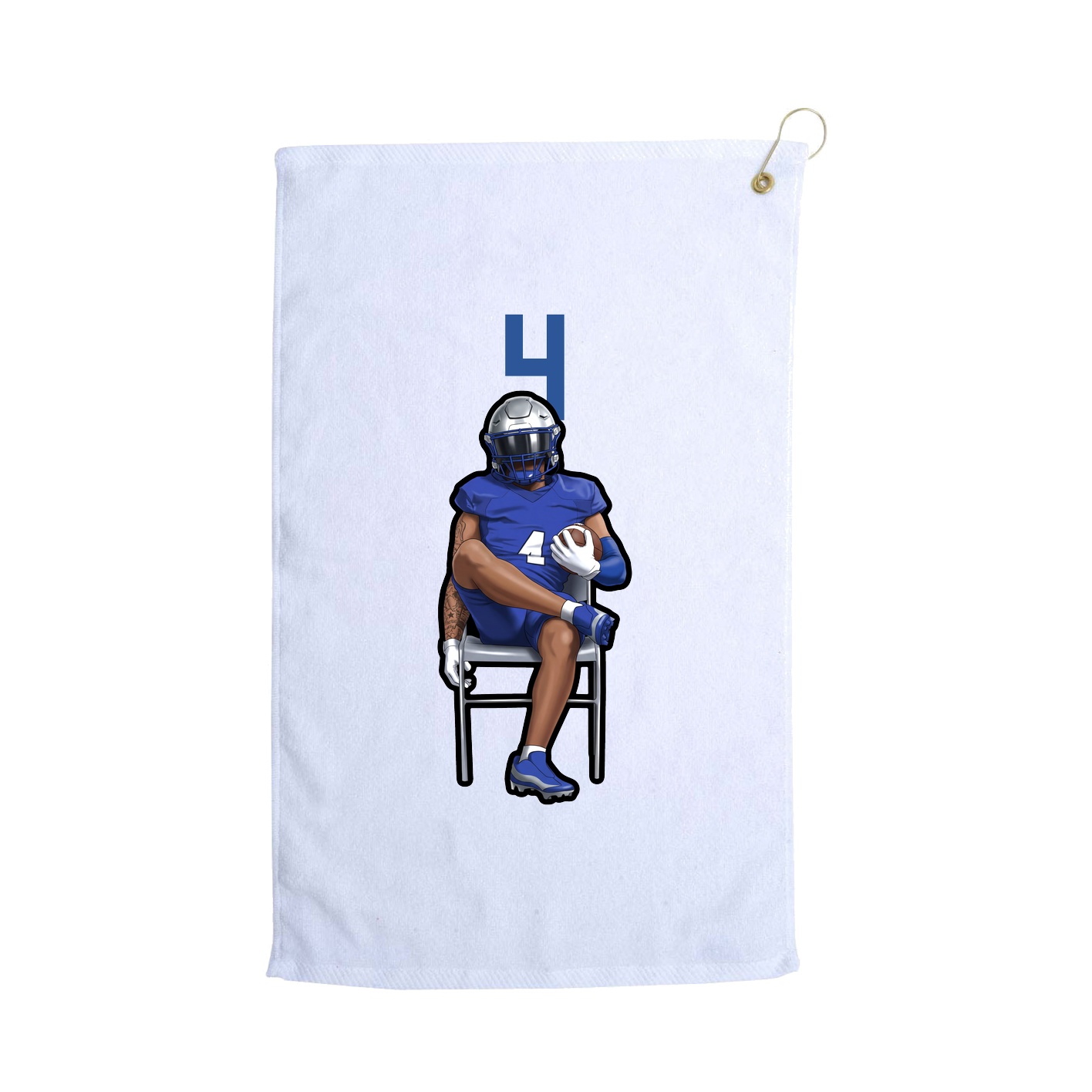 Golf Towel — Number Top in White