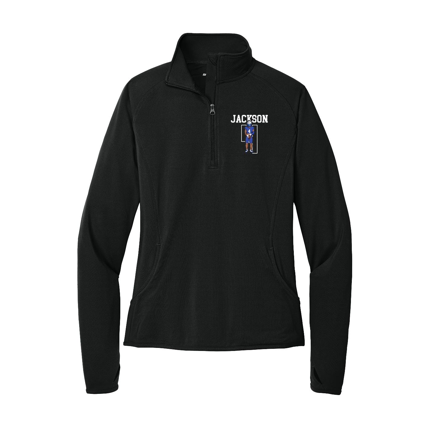 Women's Q-Zip Pullover — Shirsey in Black